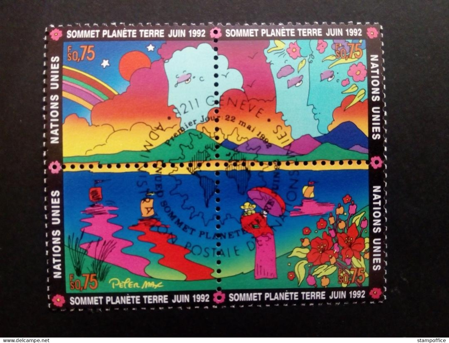 UNO GENF MI-NR. 215-218 GESTEMPELT UMWELT UND ENTWICKLUNG UNCED 1992 PETER MAX - Gebruikt