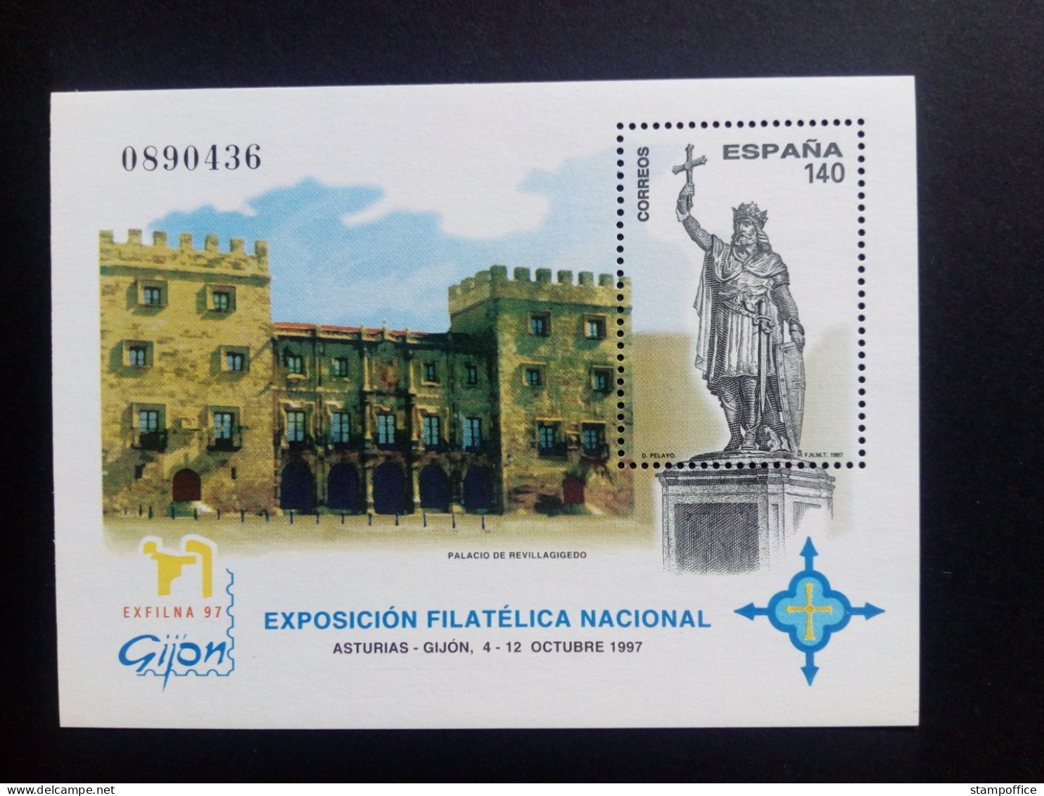 SPANIEN BLOCK 71 POSTFRISCH EXFILNA '97 GIJON DENKMAL PALAST - Blocks & Sheetlets & Panes