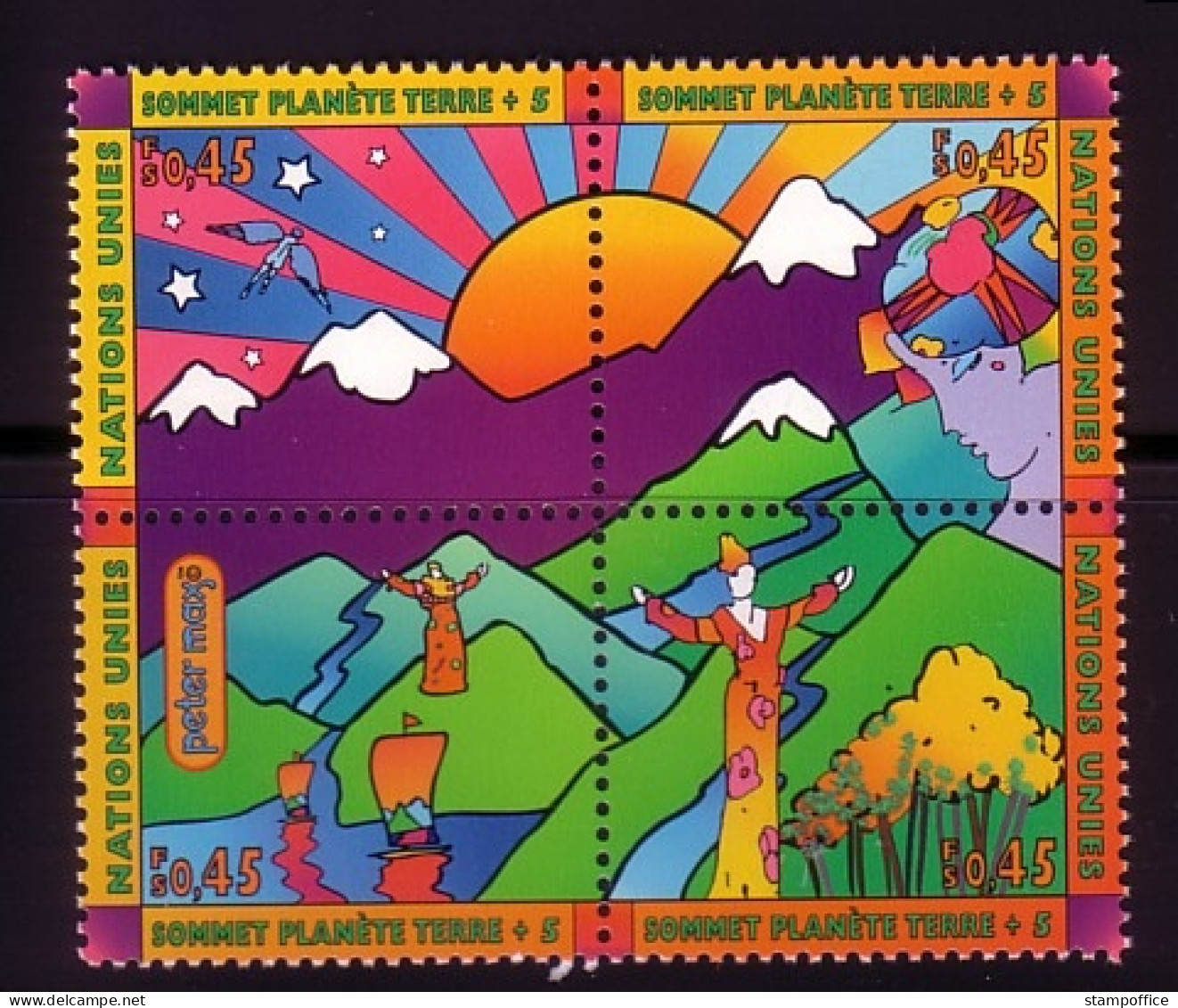 UNO GENF MI-NR. 309-312 POSTFRISCH(MINT) PETER MAX UMWELT Und ENTWICKLUNG 1997 - Moderne