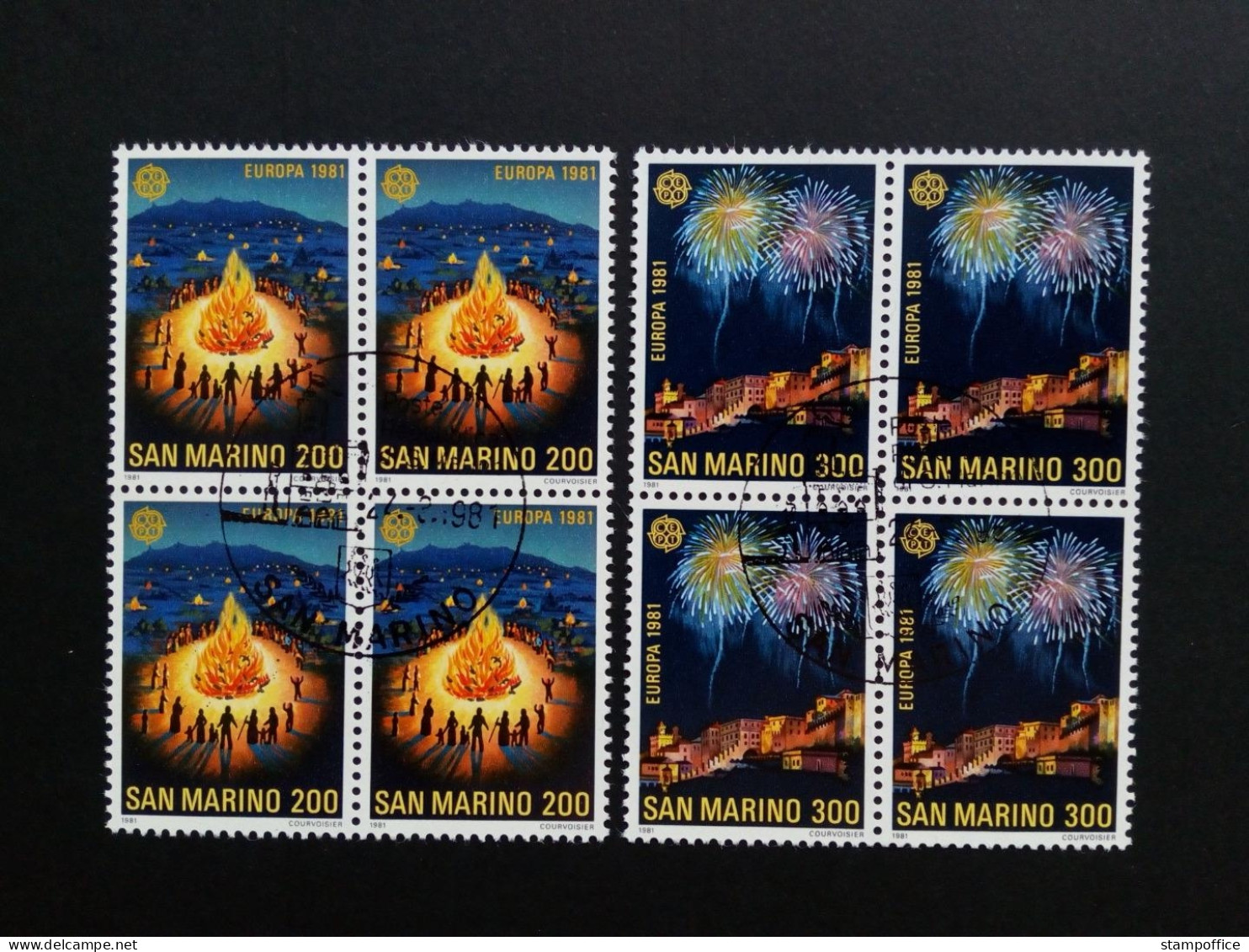 SAN MARINO MI-NR. 1225-1226 GESTEMPELT(USED) 4er BLOCK EUROPA 1981 FOLKLORE FEUERWERK - 1981