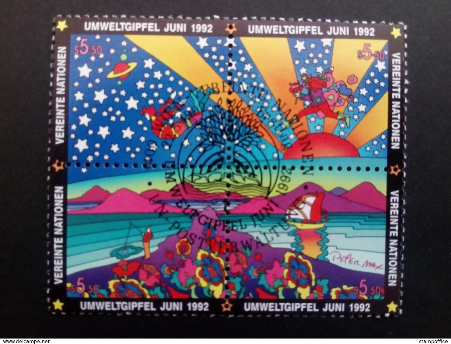 UNO WIEN MI-NR. 129-132 GESTEMPELT(USED) UMWELTGIPFEL UNCED 1992 PETER MAX - Oblitérés