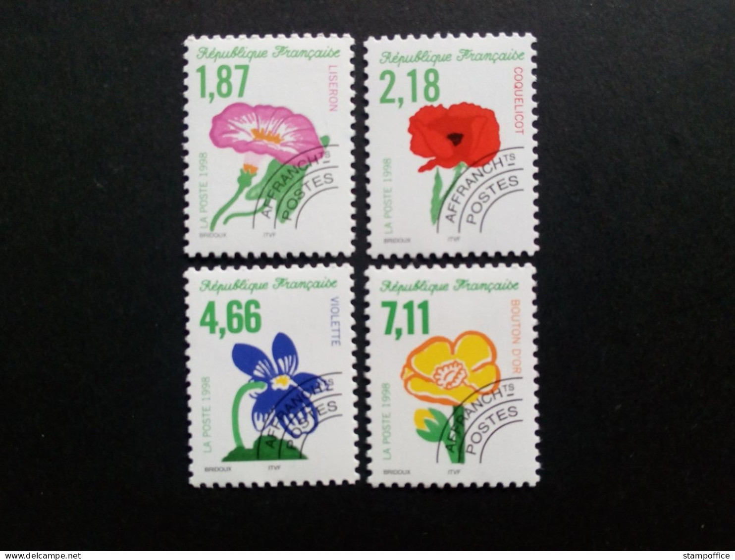 FRANKREICH MI-NR. 3312-3315 POSTFRISCH(MINT) BLÜTEN 1998 VEILCHEN - 1989-2008