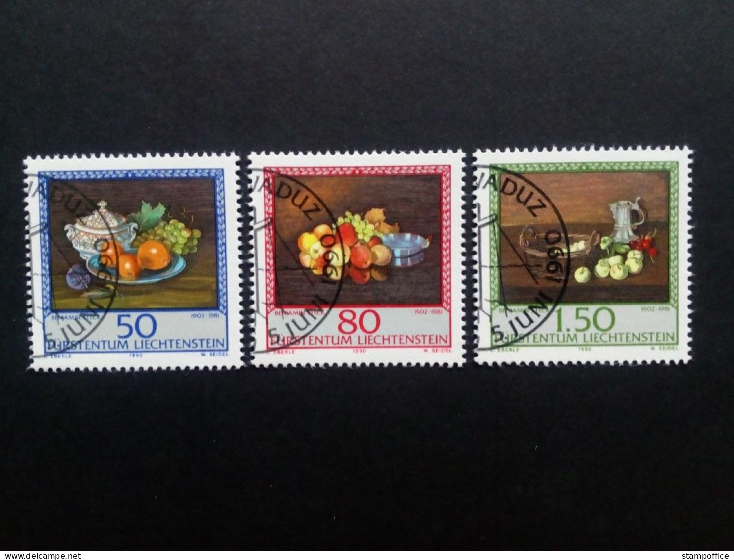 LIECHTENSTEIN MI-NR. 990-992 GESTEMPELT MALER (I) GEMÄLDE Von BENJAMIN STECK - Used Stamps