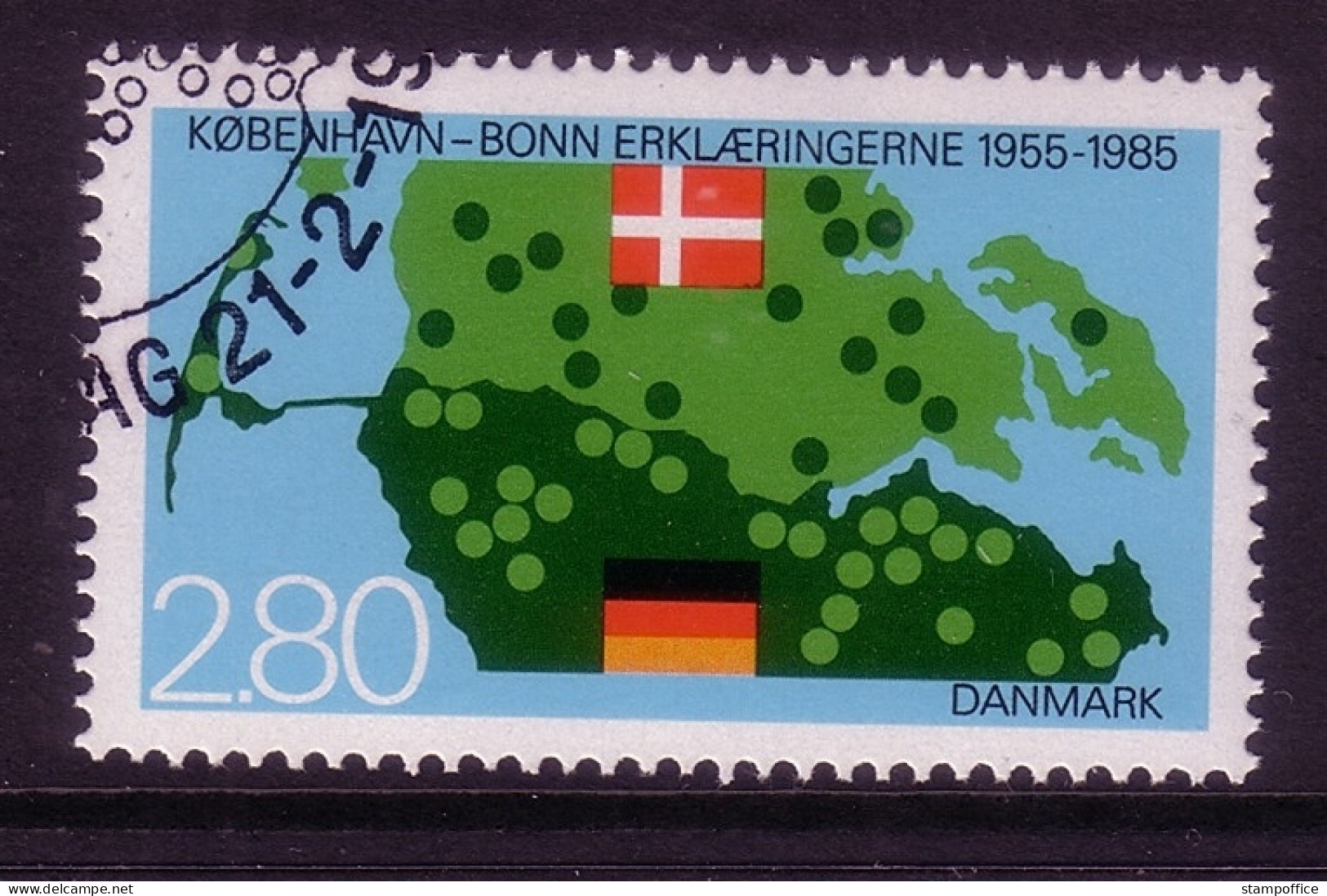 DÄNEMARK MI-NR. 829 GESTEMPELT(USED) MITLÄUFER 1985 BONN-KOPENHAGENER ERKLÄRUNG - Idee Europee