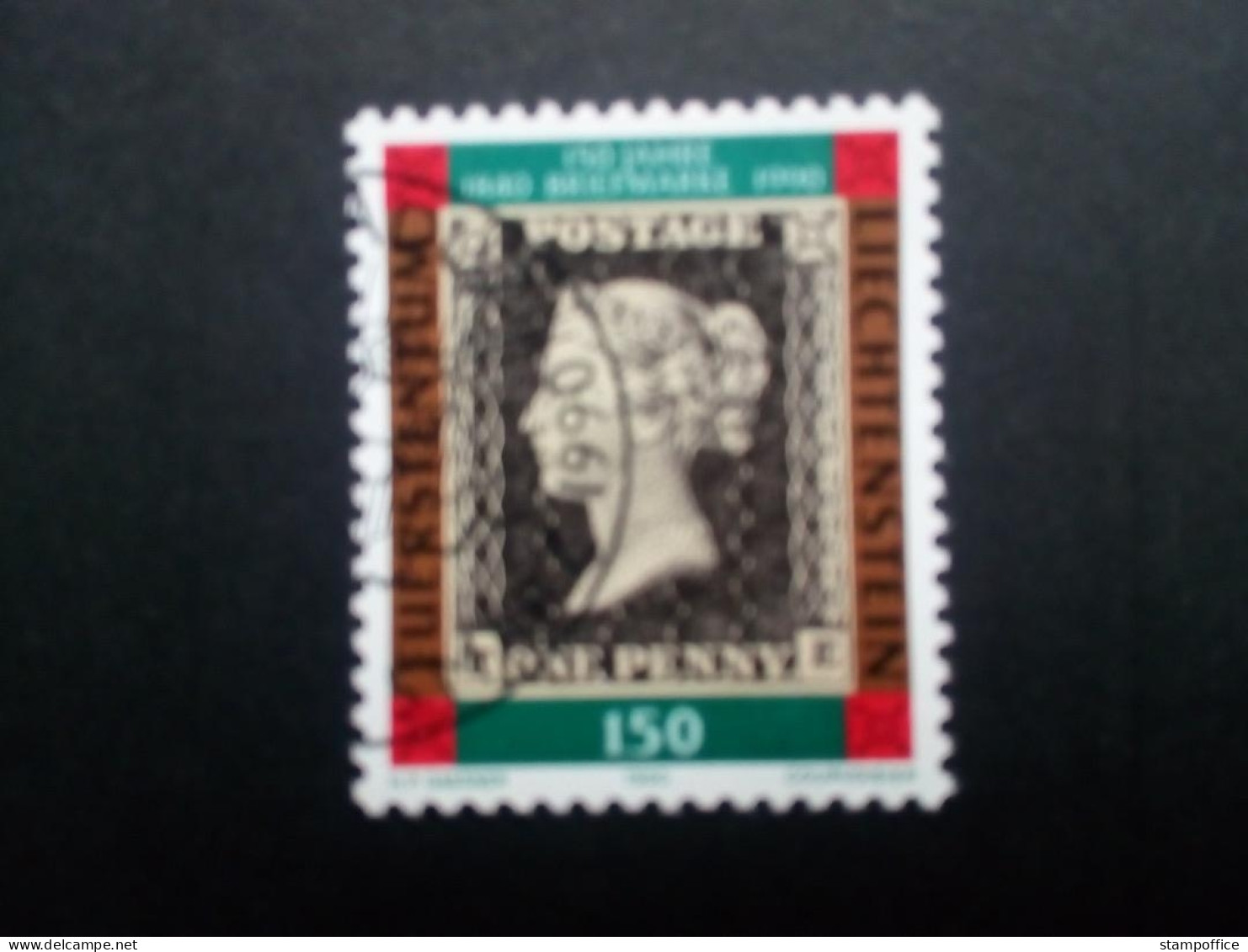 LIECHTENSTEIN MI-NR. 986 GESTEMPELT 150 JAHRE BRIEFMARKEN MARKE AUF MARKE 1990 - Used Stamps