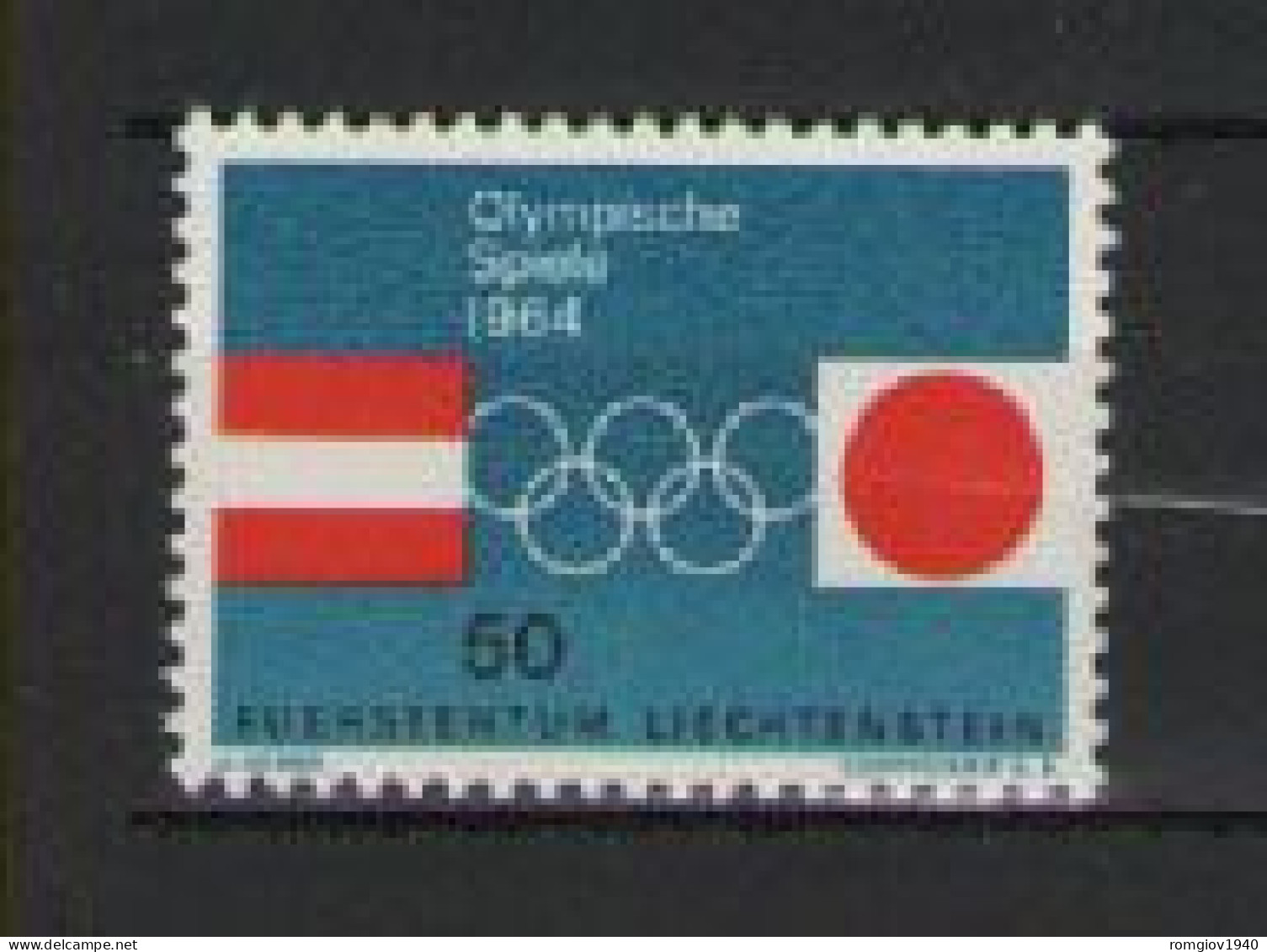LIECHTENSTEIN  1964  OLIMPIADI DI INNSBRUCK E TOKJO  UNIF. 387  MLH VF - Unused Stamps