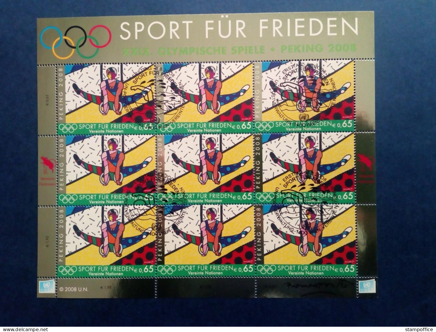 UNO WIEN MI-NR. 545-546 GESTEMPELT(USED) KLEINBOGENSATZ SPORT FÜR FRIEDEN 2008 - Blocks & Kleinbögen