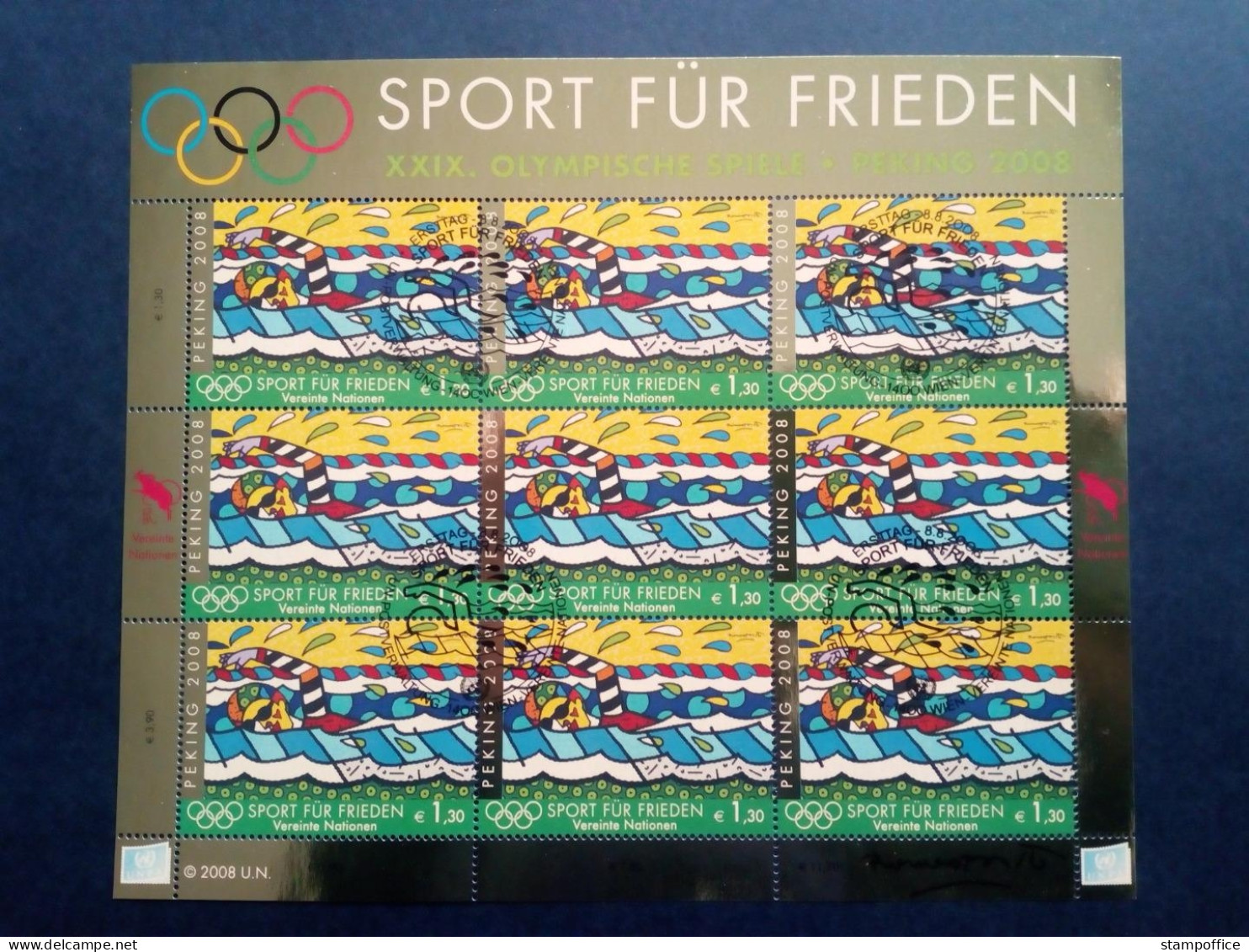 UNO WIEN MI-NR. 545-546 GESTEMPELT(USED) KLEINBOGENSATZ SPORT FÜR FRIEDEN 2008 - Blokken & Velletjes