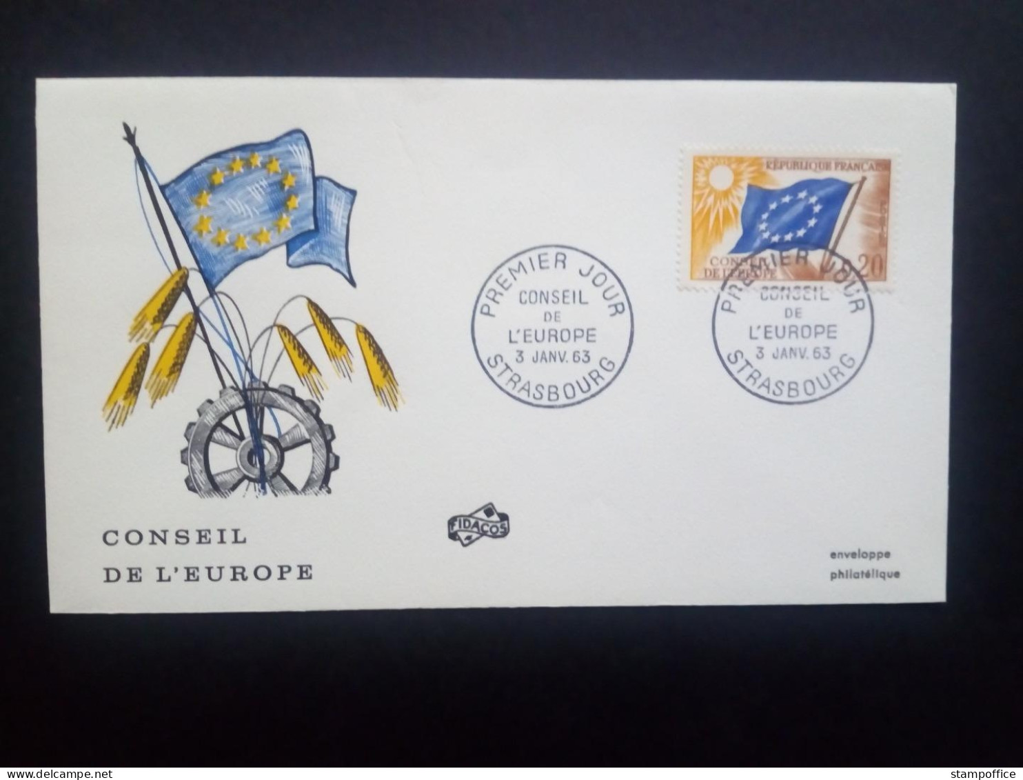 CONSEIL De L'EUROPE MI-NR. 7-9 FDC (3) EUROPARAT 1963 FIDACOS - Idee Europee