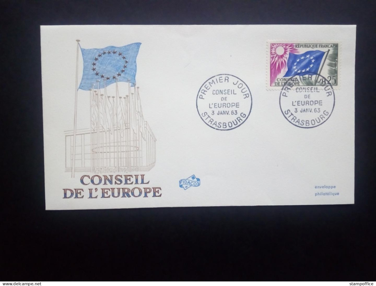 CONSEIL De L'EUROPE MI-NR. 7-9 FDC (3) EUROPARAT 1963 FIDACOS - Idee Europee