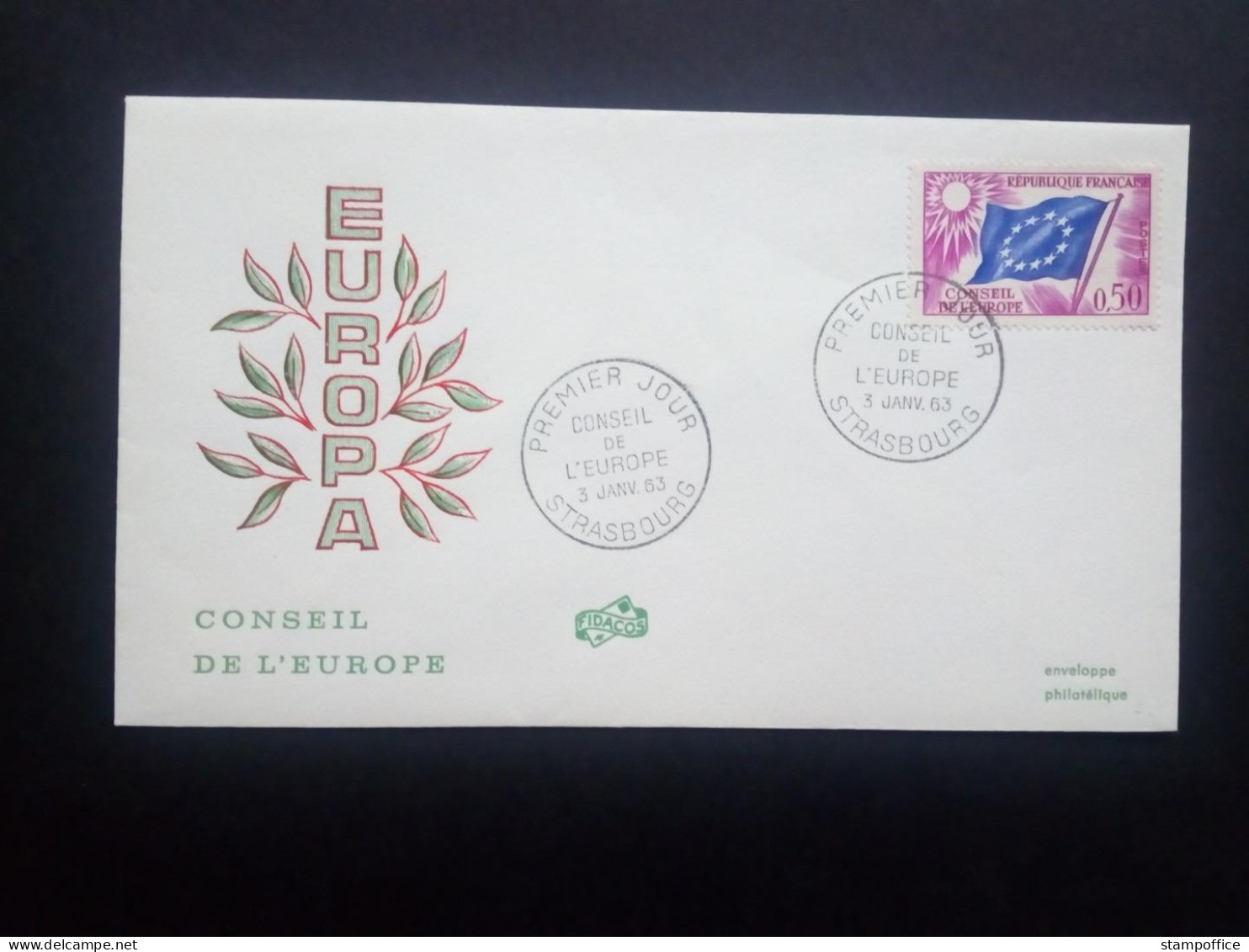 CONSEIL De L'EUROPE MI-NR. 7-9 FDC (3) EUROPARAT 1963 FIDACOS - Idee Europee