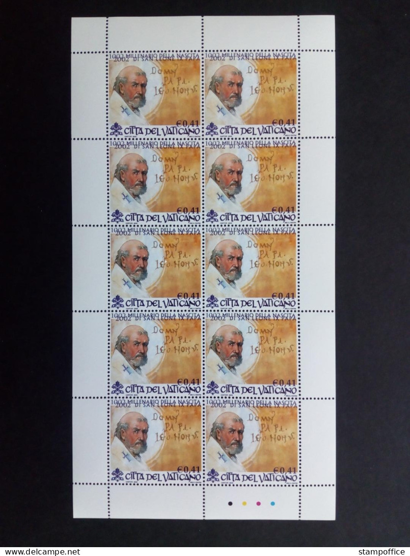 VATIKAN MI-NR. 1421-1423 POSTFRISCH(MINT) KLEINBOGENSATZ 1000. GEBURTSTAG VON PAPST LEO IX 2002 - Blocks & Kleinbögen