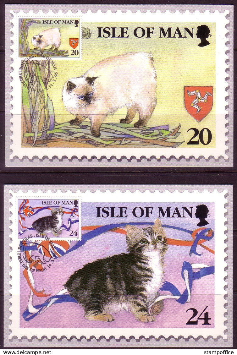 ISLE OF MAN MI-NR. 668-672 MAXIMUMKARTENSATZ MANX KATZEN - Chats Domestiques