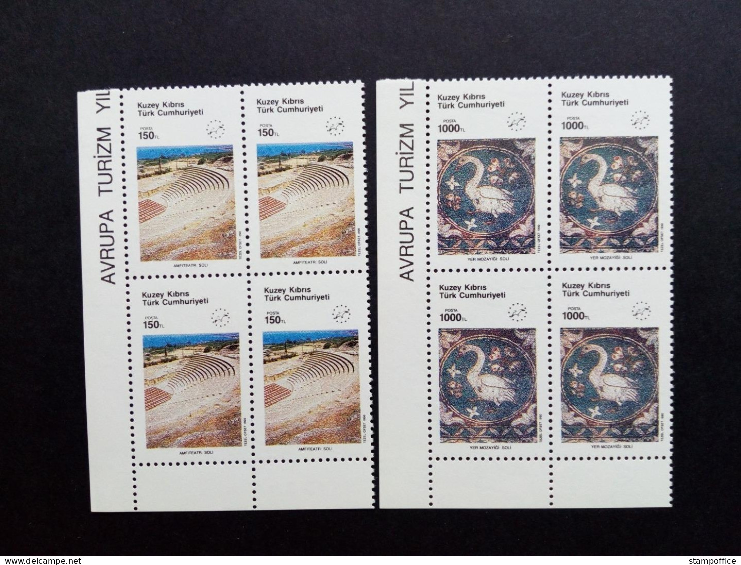 TÜRKISCH ZYPERN MI-NR. 283-284 POSTFRISCH(MINT) 4er BLOCK MITLÄUFER 1990 EUROPÄISCHES JAHR DES TOURISMUS - Neufs