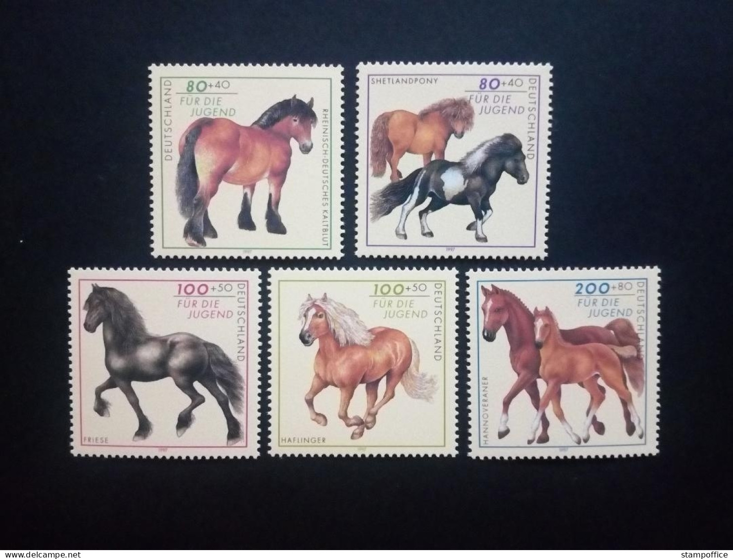 DEUTSCHLAND MI-NR. 1920-1924 POSTFRISCH(MINT) JUGEND 1997 PFERDERASSEN HAFLINGER PONY - Paarden