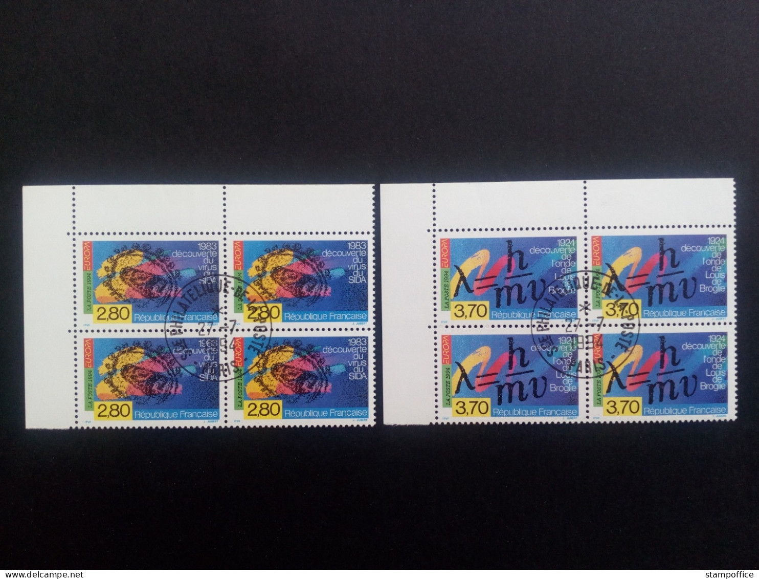 FRANKREICH MI-NR. 3021-3022 4er BLOCK GESTEMPELT(USED) EUROPA 1994 ENTDECKUNGEN Und ERFINDUNGEN - 1994