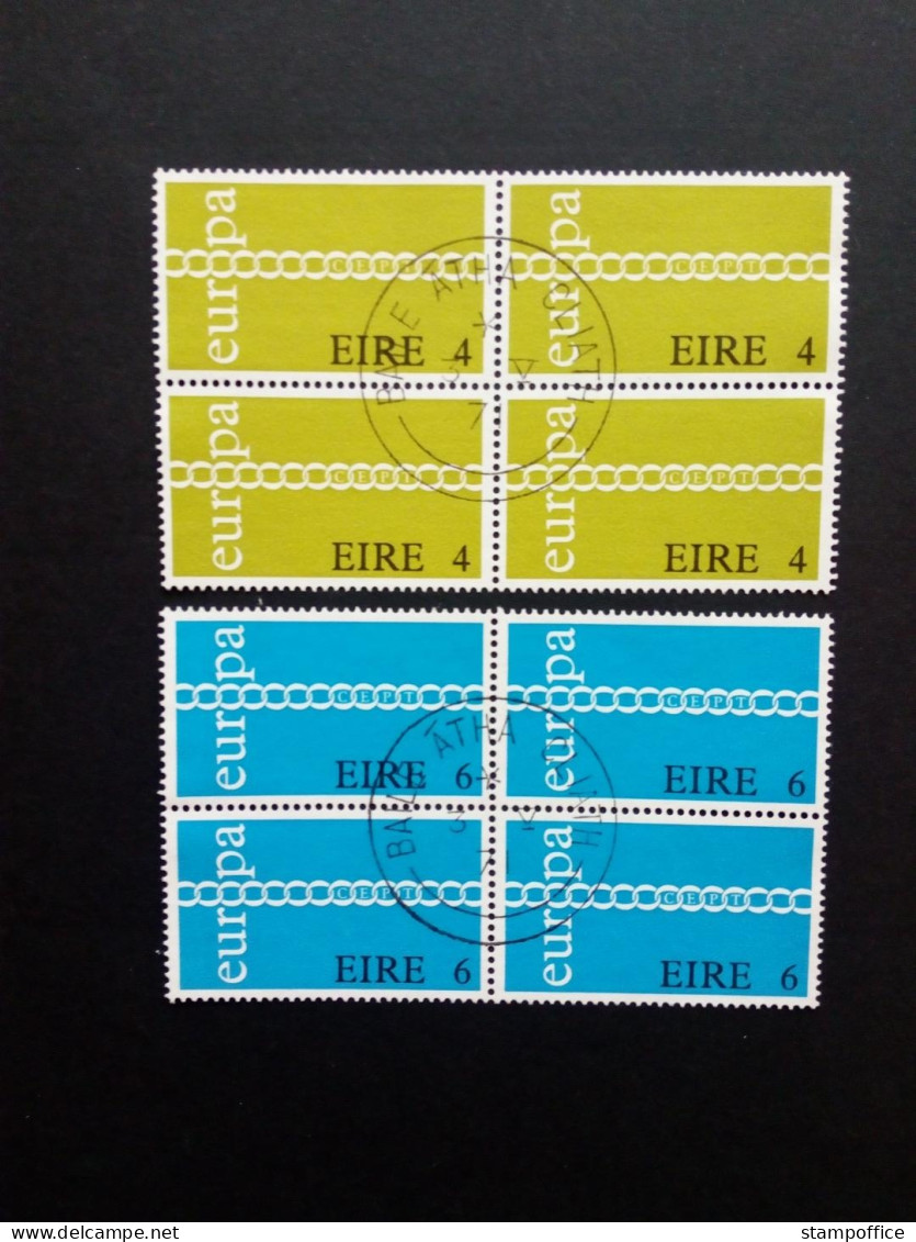 IRLAND MI-NR. 265-266 GESTEMPELT 4er BLOCK EUROPA 1971 - KETTE - 1971