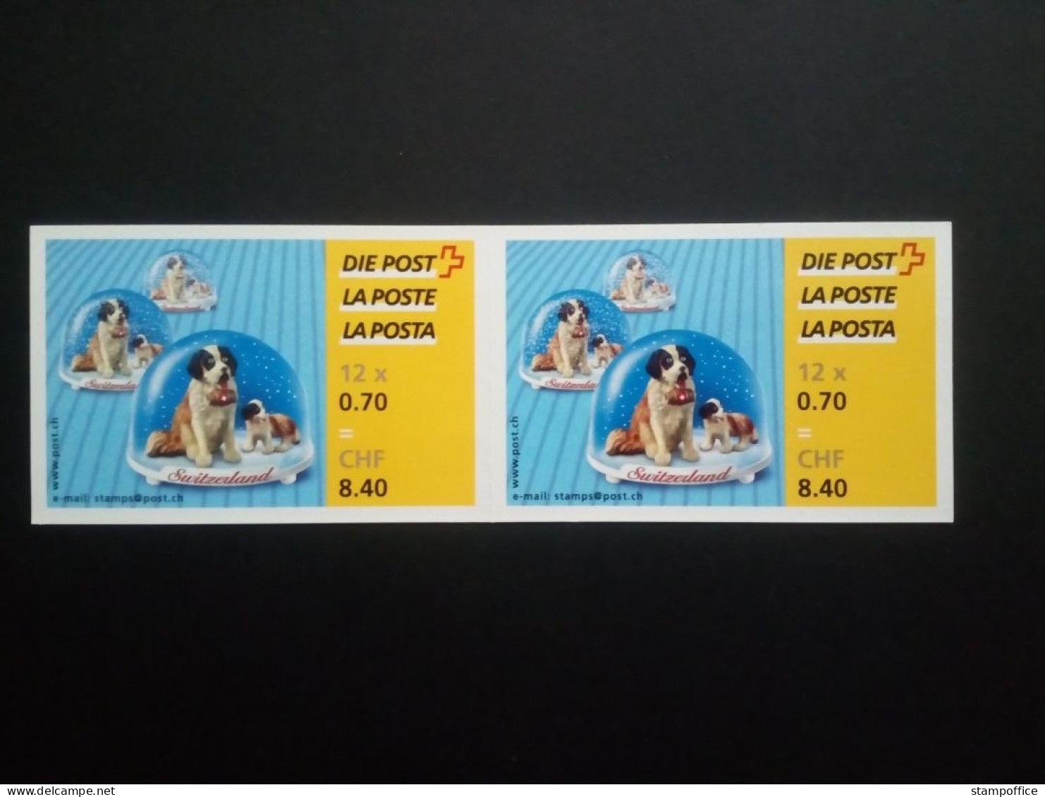 SCHWEIZ MH 0-122 GESTEMPELT SCHNEEKUGEL MIT HUNDEN 2001 - Postzegelboekjes