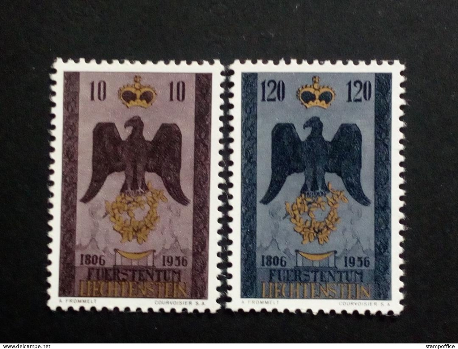 LIECHTENSTEIN MI-NR. 346-347 POSTFRISCH(MINT) 150 JAHRE LIECHTENSTEIN 1956 ADLER - Neufs