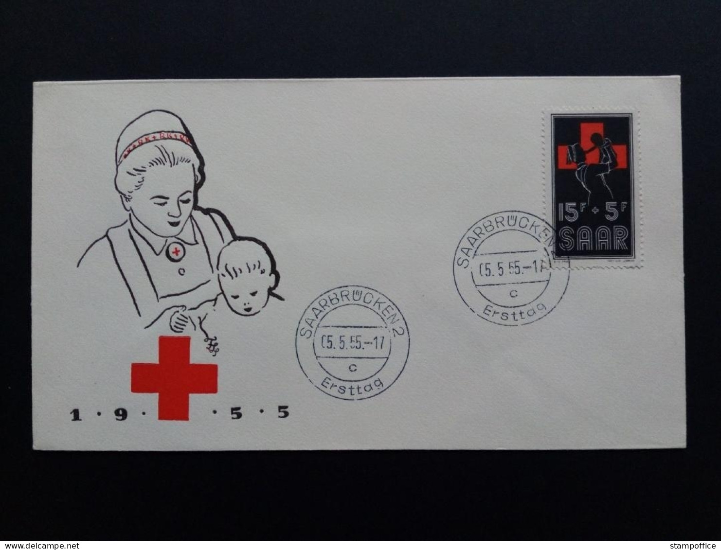 SAARGEBIET MI-NR. 360 FDC ROTES KREUZ 1955 - Rotes Kreuz