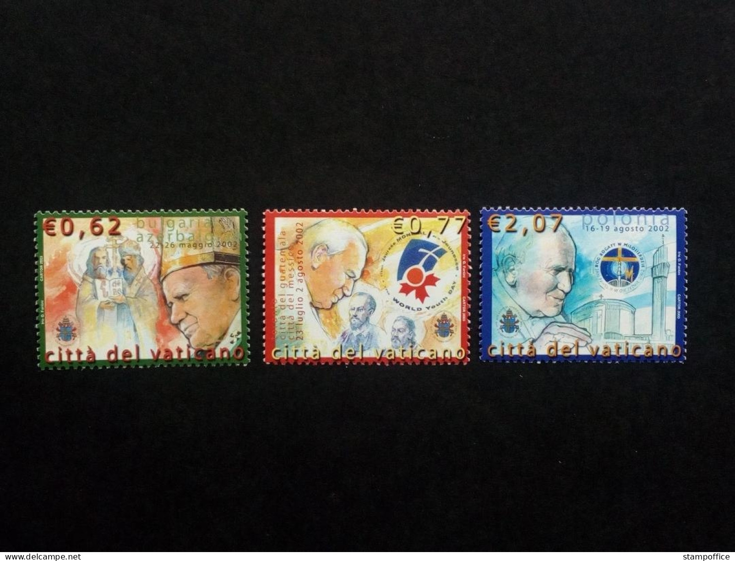 VATIKAN MI-NR. 1471-1473 POSTFRISCH(MINT) WELTREISEN 2002 VON PAPST JOHANNES PAUL II - Unused Stamps