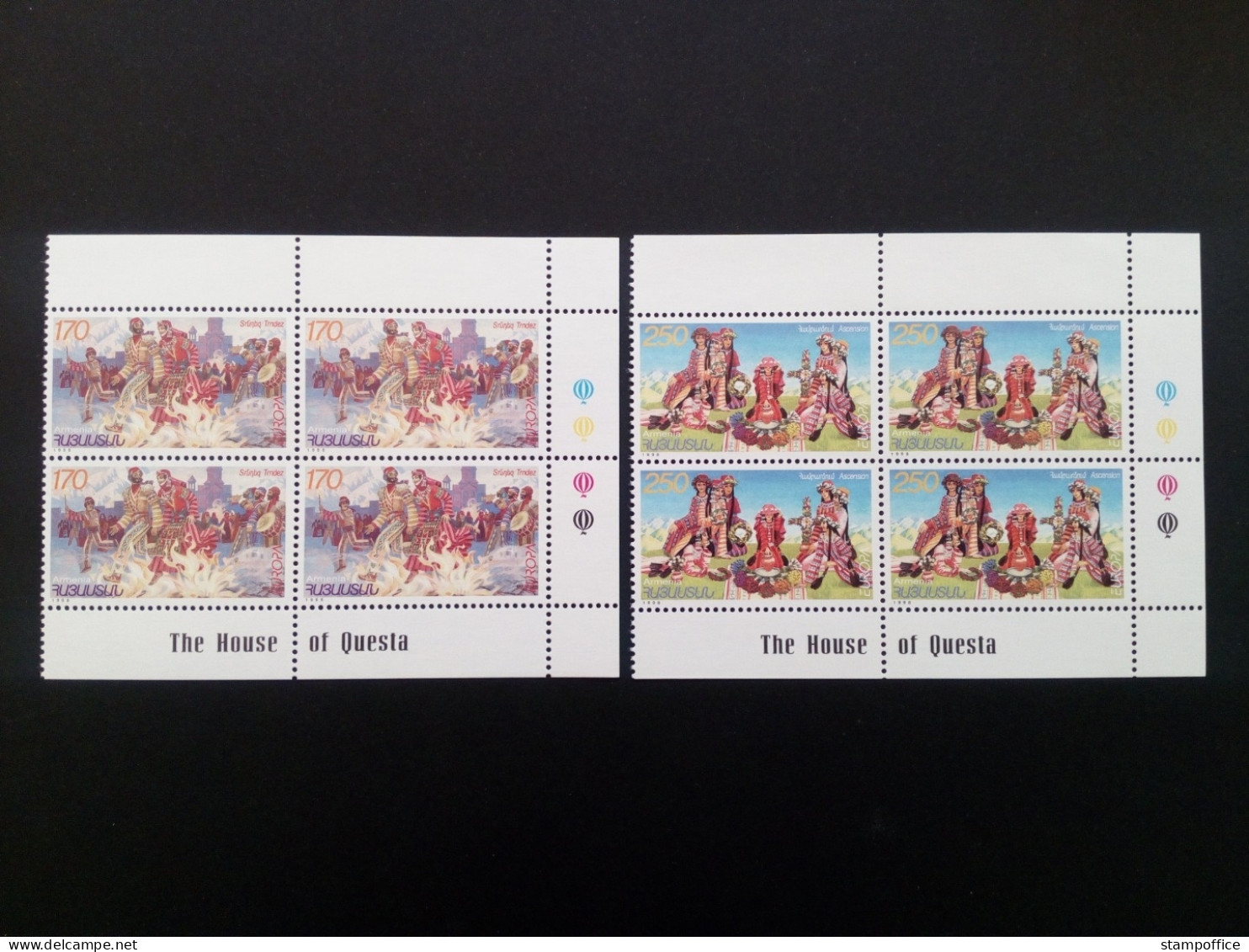 ARMENIEN MI-NR. 335-336 POSTFRISCH(MINT) 4er BLOCK EUROPA 1998 FESTE Und FEIERTAGE - 1998