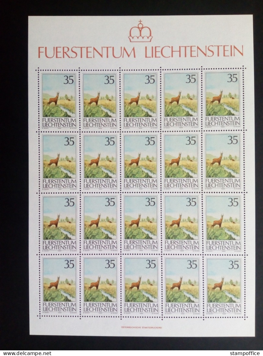 LIECHTENSTEIN MI-NR. 907-909 POSTFRISCH(MINT) KLEINBOGENSATZ JAGDWESEN(I) 1986 REH GEMSE HIRSCH - Gibier