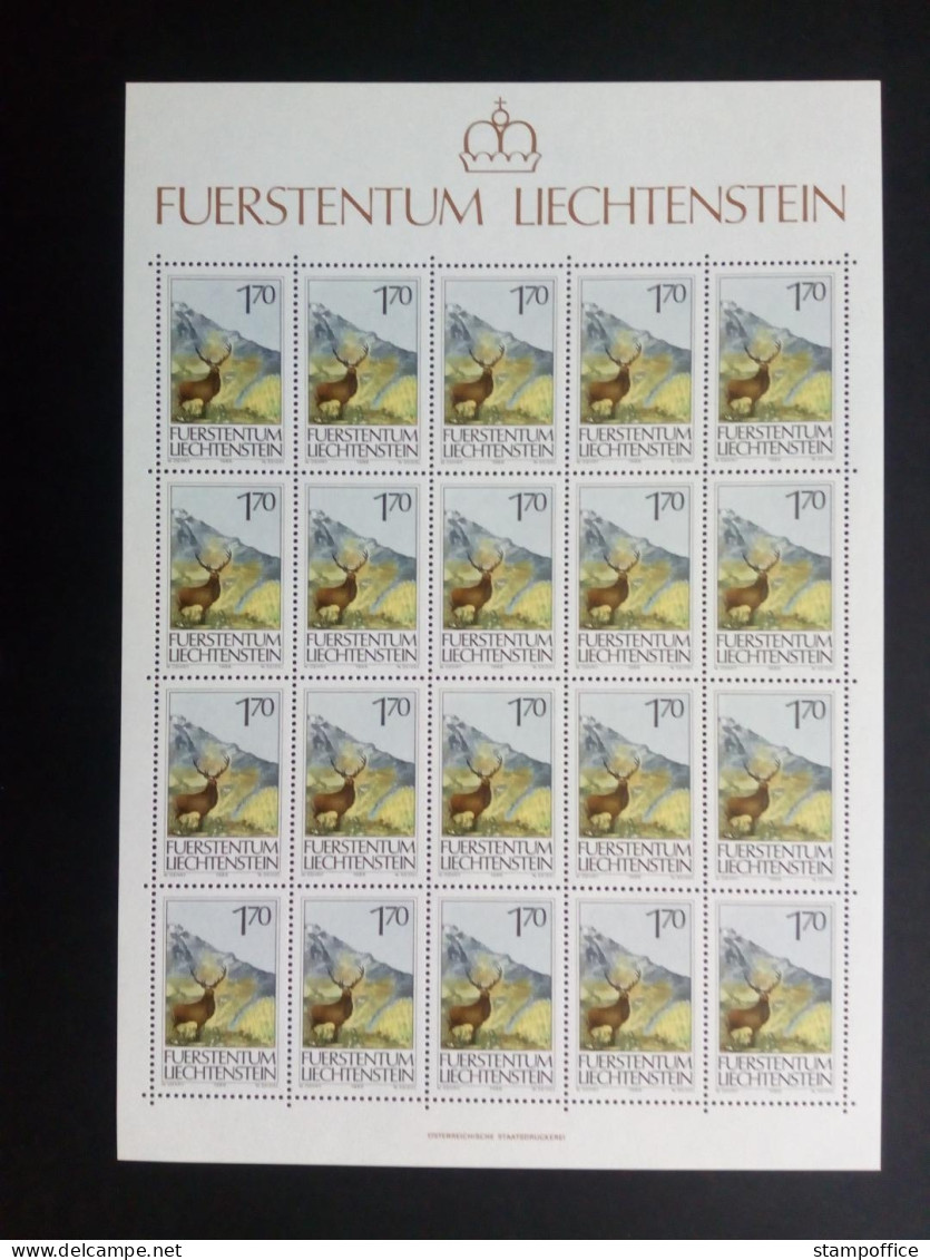 LIECHTENSTEIN MI-NR. 907-909 POSTFRISCH(MINT) KLEINBOGENSATZ JAGDWESEN(I) 1986 REH GEMSE HIRSCH - Animalez De Caza