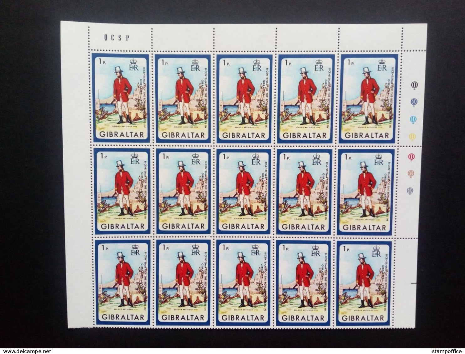 GIBRALTAR MI-NR. 286-288 POSTFRISCH BOGENTEIL (15) PIONIERE UNIFORMEN Und WAPPEN 1972 - Postzegels