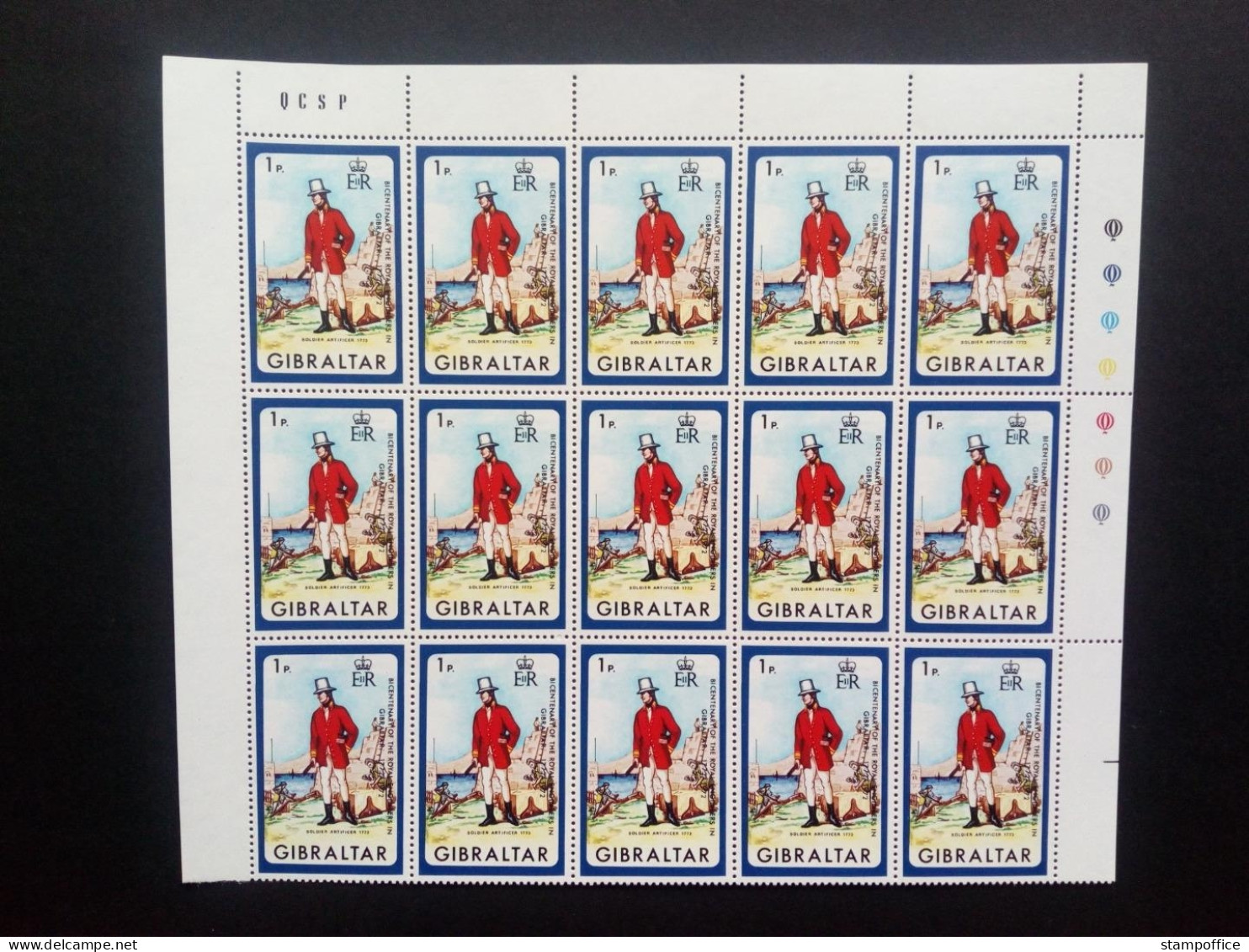 GIBRALTAR MI-NR. 286-288 POSTFRISCH BOGENTEIL (15) PIONIERE UNIFORMEN Und WAPPEN 1972 - Briefmarken