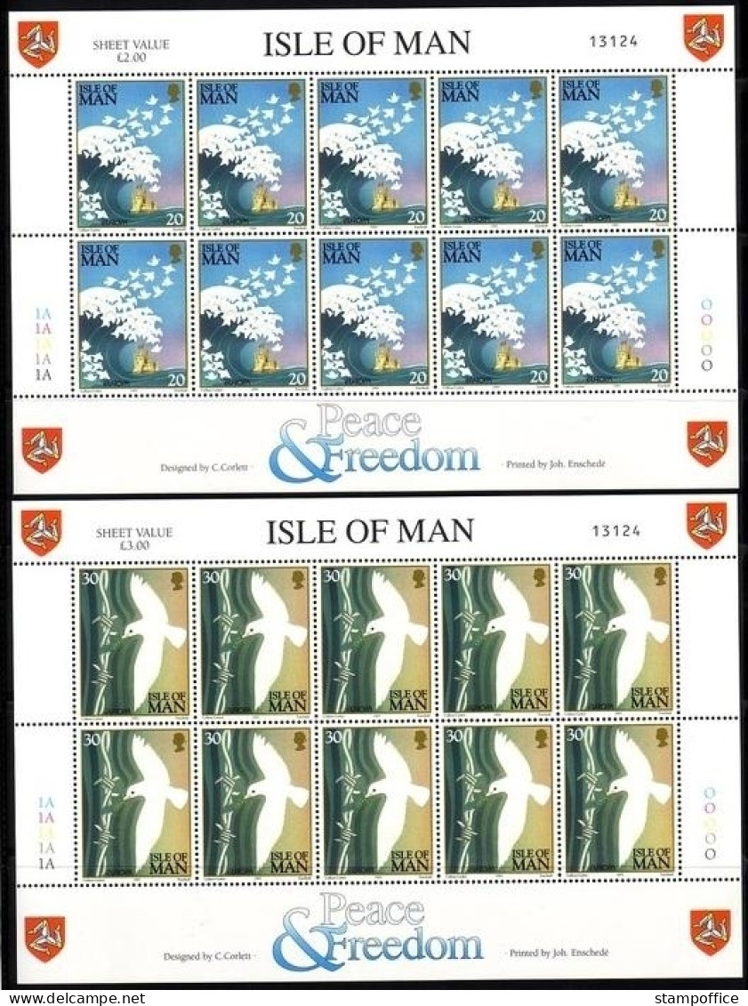 INSEL MAN MI-NR. 627-628 POSTFRISCH(MINT) KLEINBOGENSATZ EUROPA 1995 FRIEDEN Und FREIHEIT FRIEDENSTAUBE - Isola Di Man