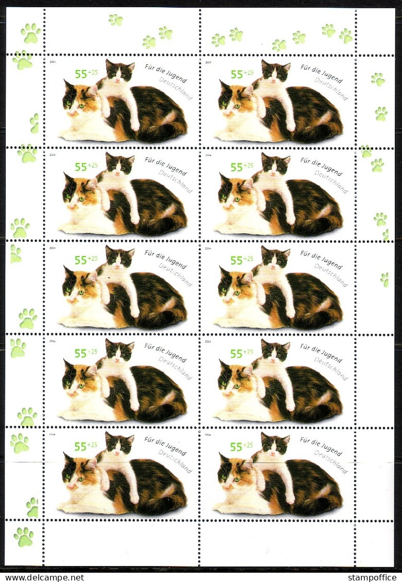 DEUTSCHLAND MI-NR. 2402-2406 POSTFRISCH(MINT) KLEINBOGENSATZ KATZEN 2004 - Domestic Cats