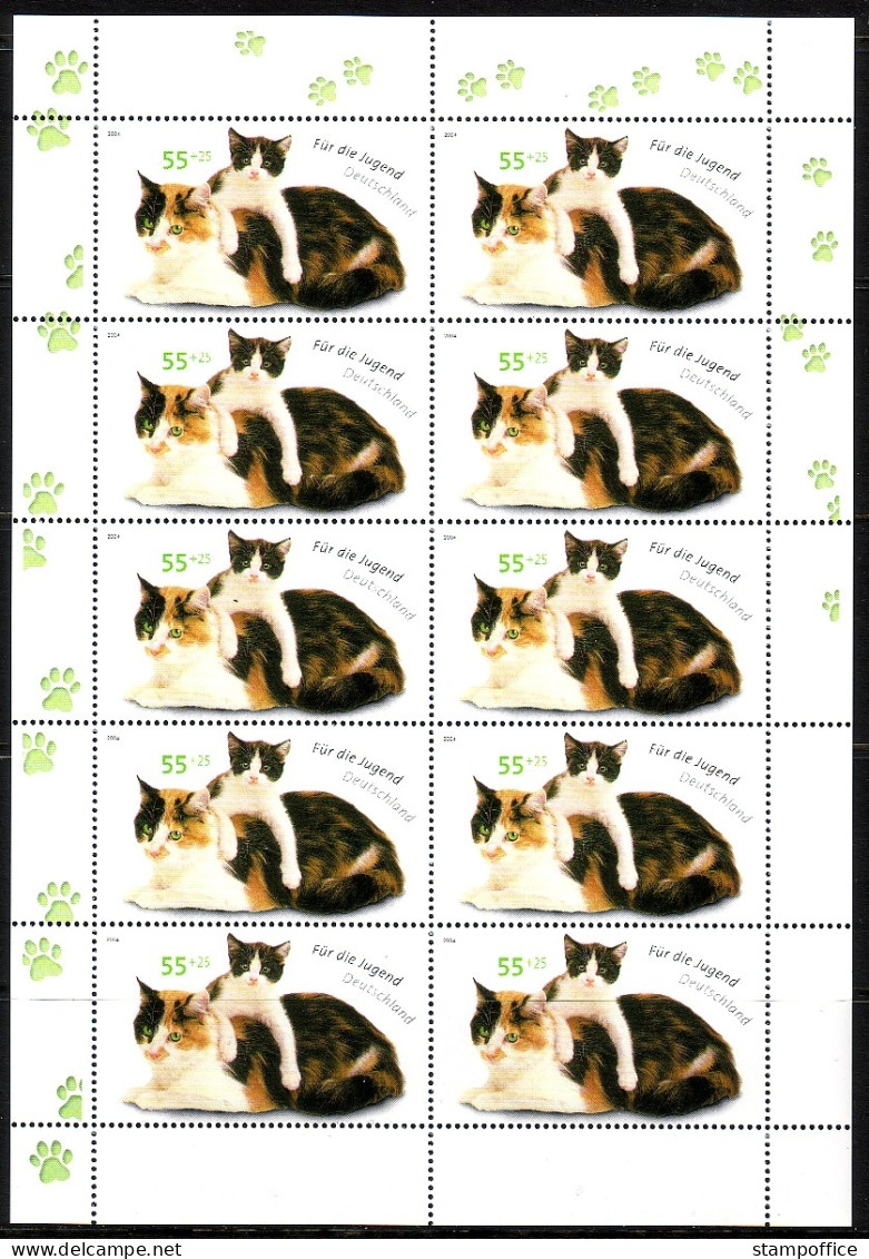 DEUTSCHLAND MI-NR. 2402-2406 POSTFRISCH(MINT) KLEINBOGENSATZ KATZEN 2004 - Chats Domestiques