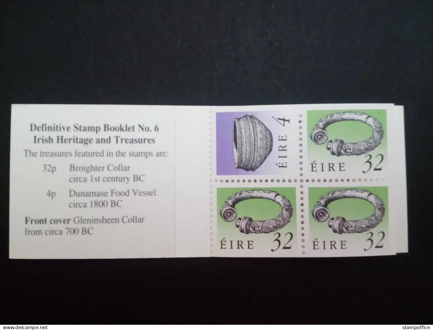 IRLAND MH 25 POSTFRISCH(MINT) IRISCHE KUNSTSCHÄTZE 1991 DECKEL ORANGE - Postzegelboekjes