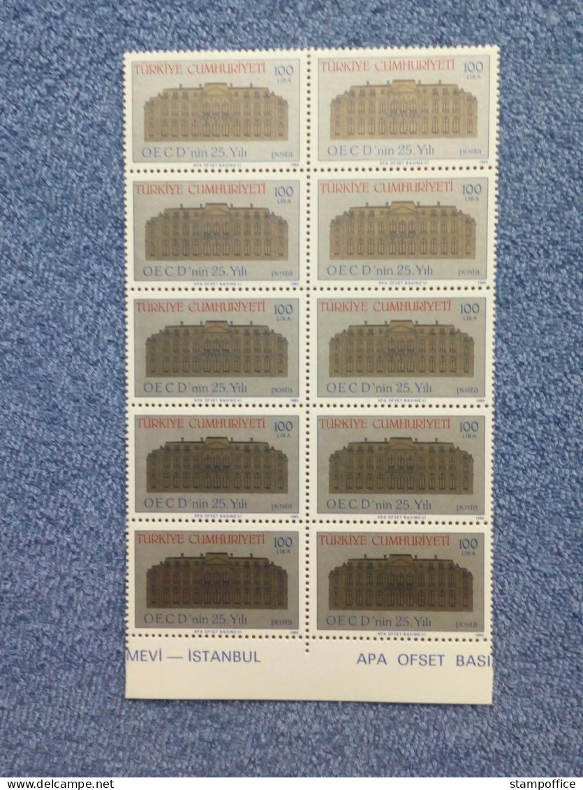 TÜRKEI MI-NR. 2754 POSTFRISCH(MINT) 10er EINHEIT OECD GEBÄUDE PARIS 1986 - Nuevos