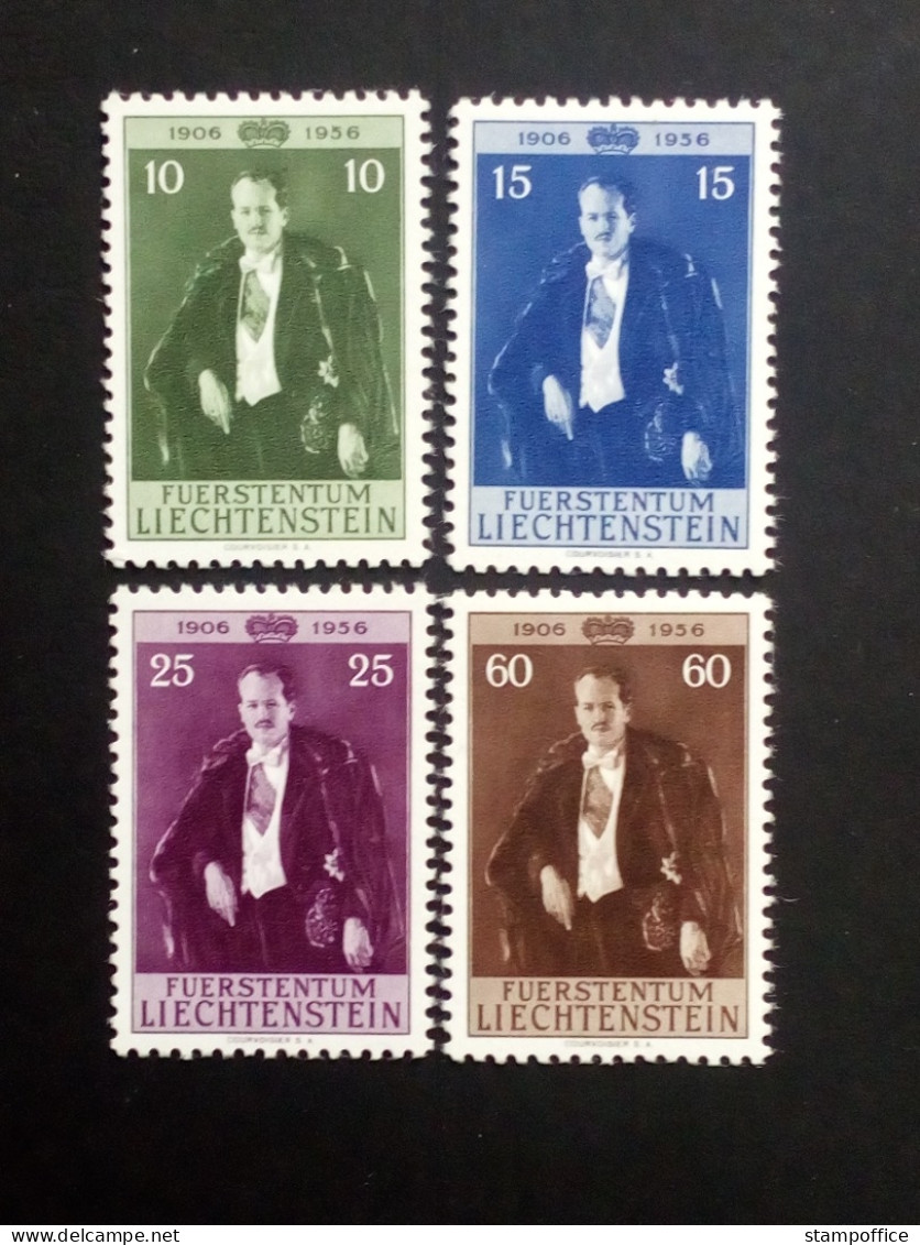 LIECHTENSTEIN MI-NR. 348-351 POSTFRISCH(MINT) 90.GEBURTSTAG VON FÜRST FRANZ JOSEF II 1956 - Ongebruikt