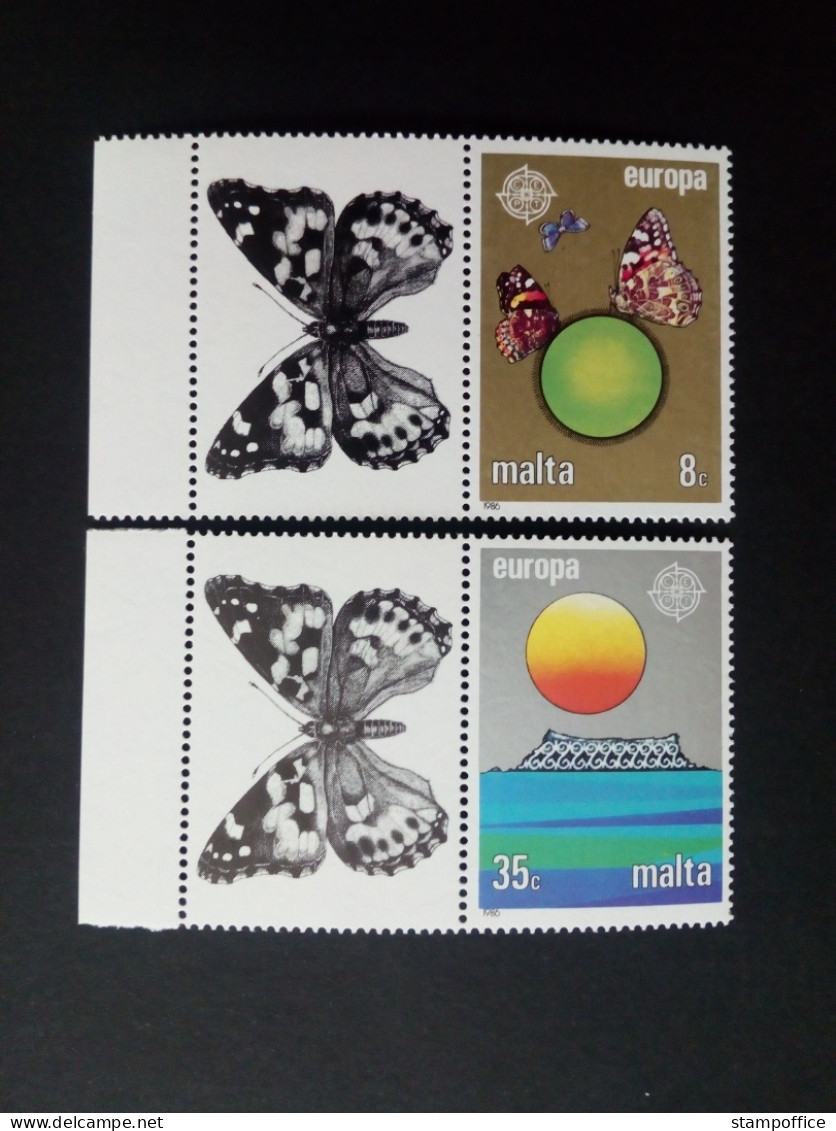 MALTA MI-NR. 746-747 POSTFRISCH(MINT) MIT ZIERFELD EUROPA 1986 NATUR- Und UMWELTSCHUTZ SCHMETTERLINGE - 1986