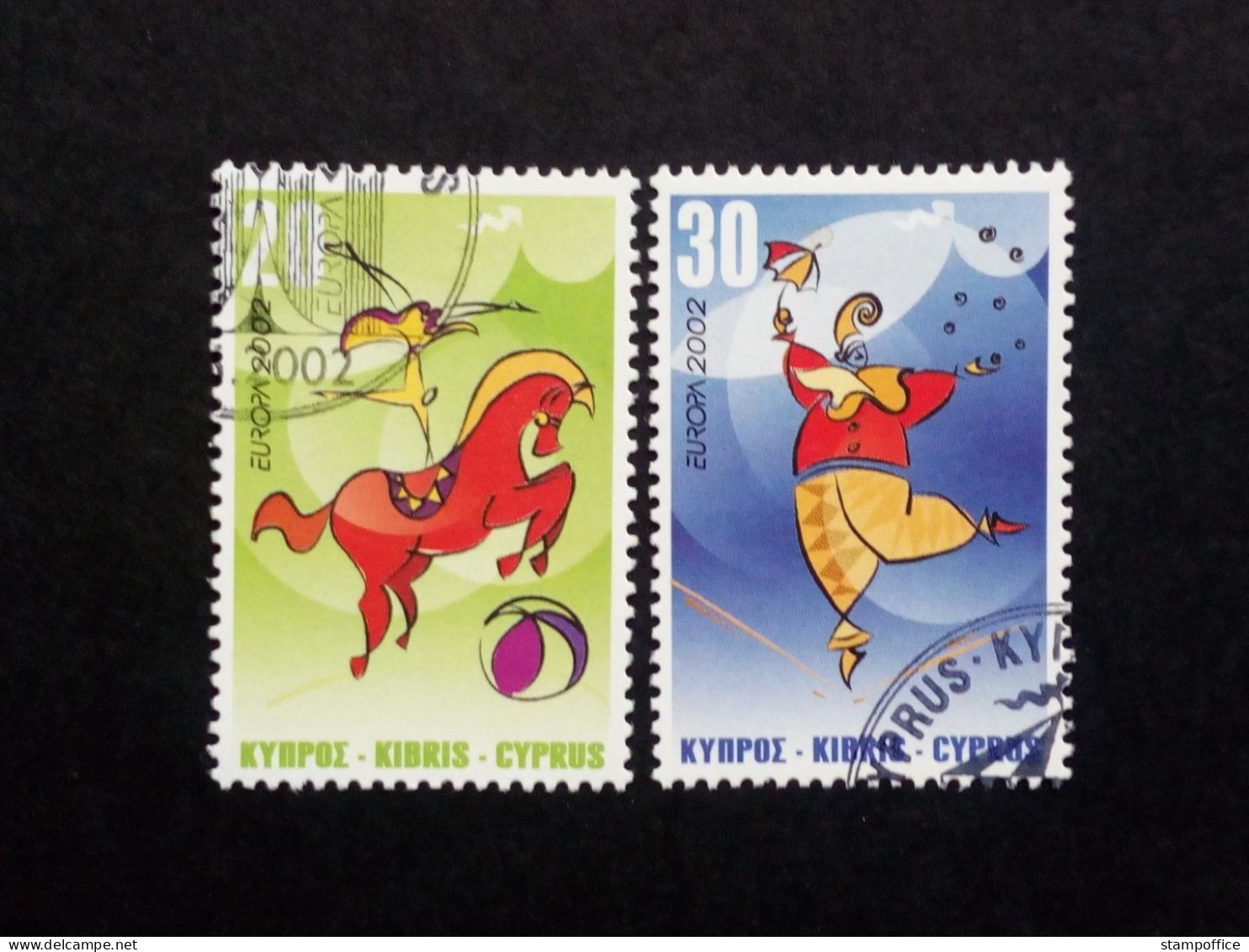 ZYPERN MI-NR. 990-991 GESTEMPELT(USED) EUROPA 2002 ZIRKUS KUNSTREITERIN SEILTÄNZERIN - 2002