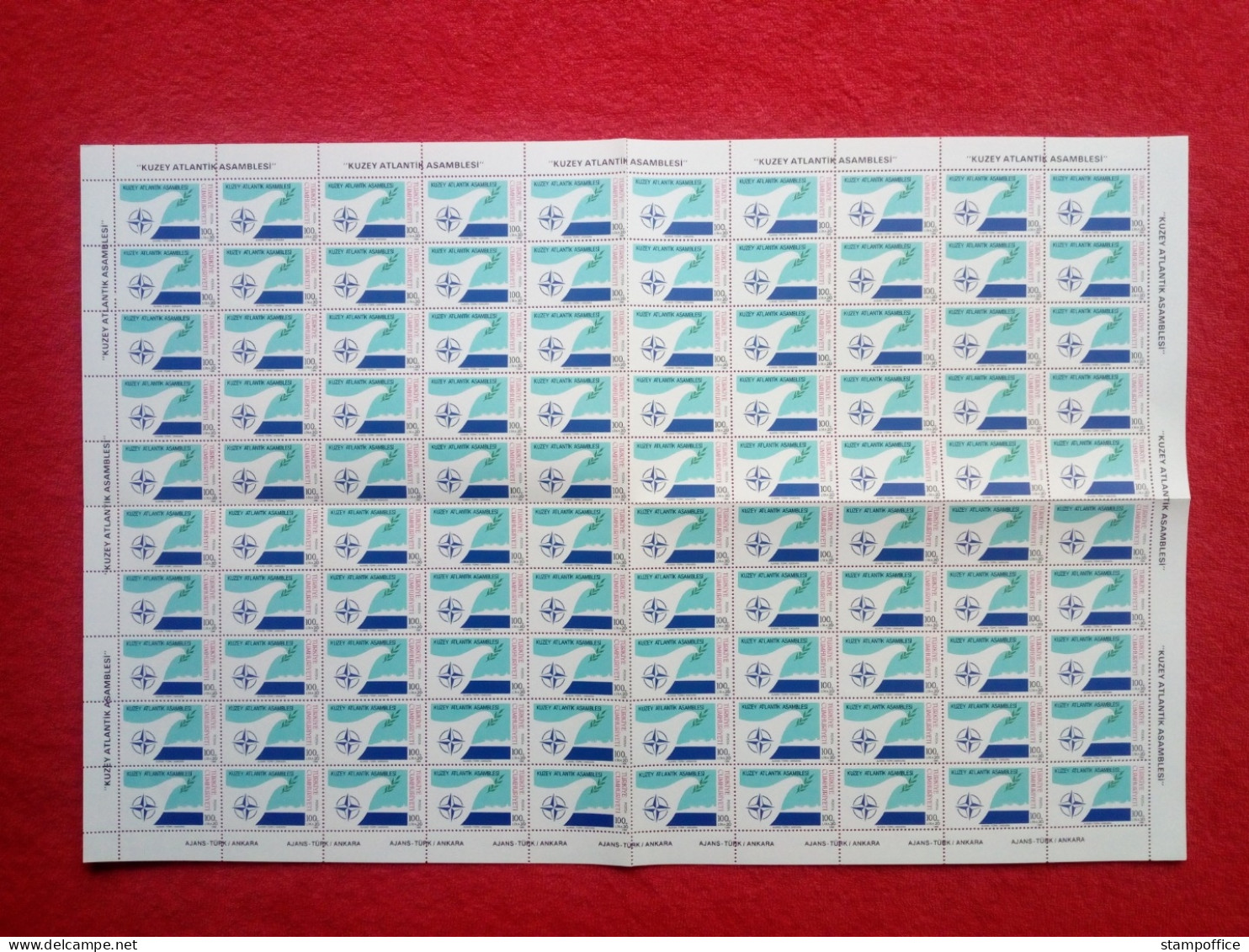 TÜRKEI MI-NR. 2764 BOGEN (100) POSTFRISCH(MINT) NATO 1986 ANSICHT VON ISTANBUL FRIEDENSTAUBE - Unused Stamps