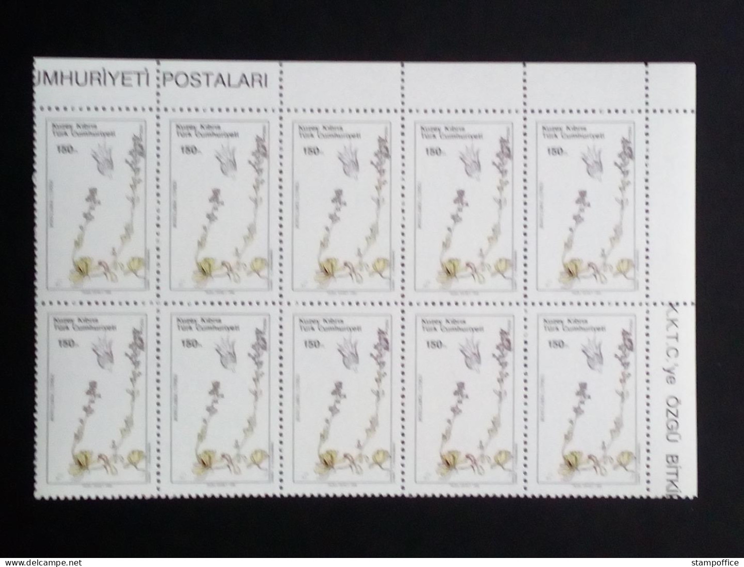 TÜRKISCH ZYPERN MI-NR. 290-295 POSTFRISCH(MINT) 10er BLOCK EINHEIMISCHE PFLANZEN 1990 GÄNSEKRESSE FETTHENNE - Nuovi