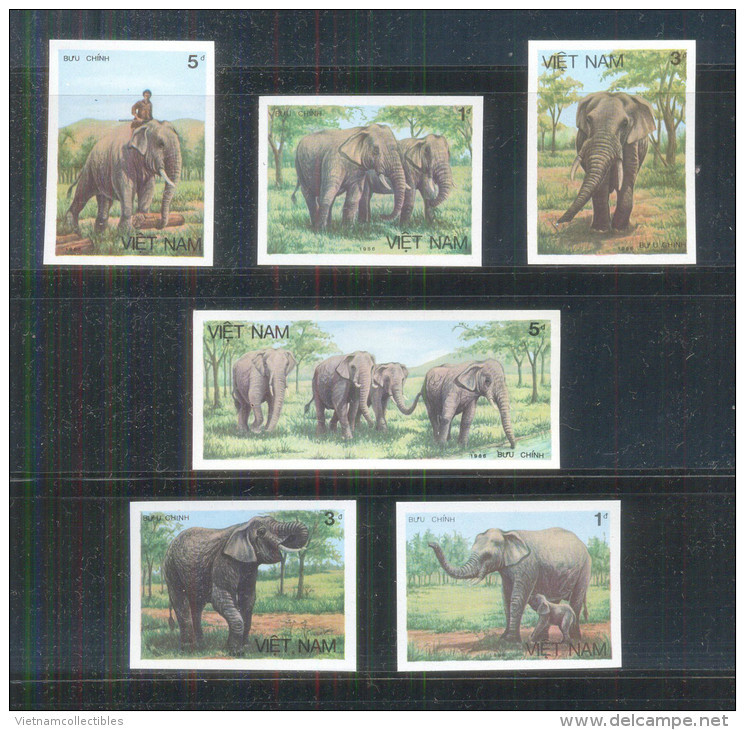 Vietnam Viet Nam MNH Imperf Stamps 1986 : Asian Elephants / Elephant (Ms511) - Vietnam