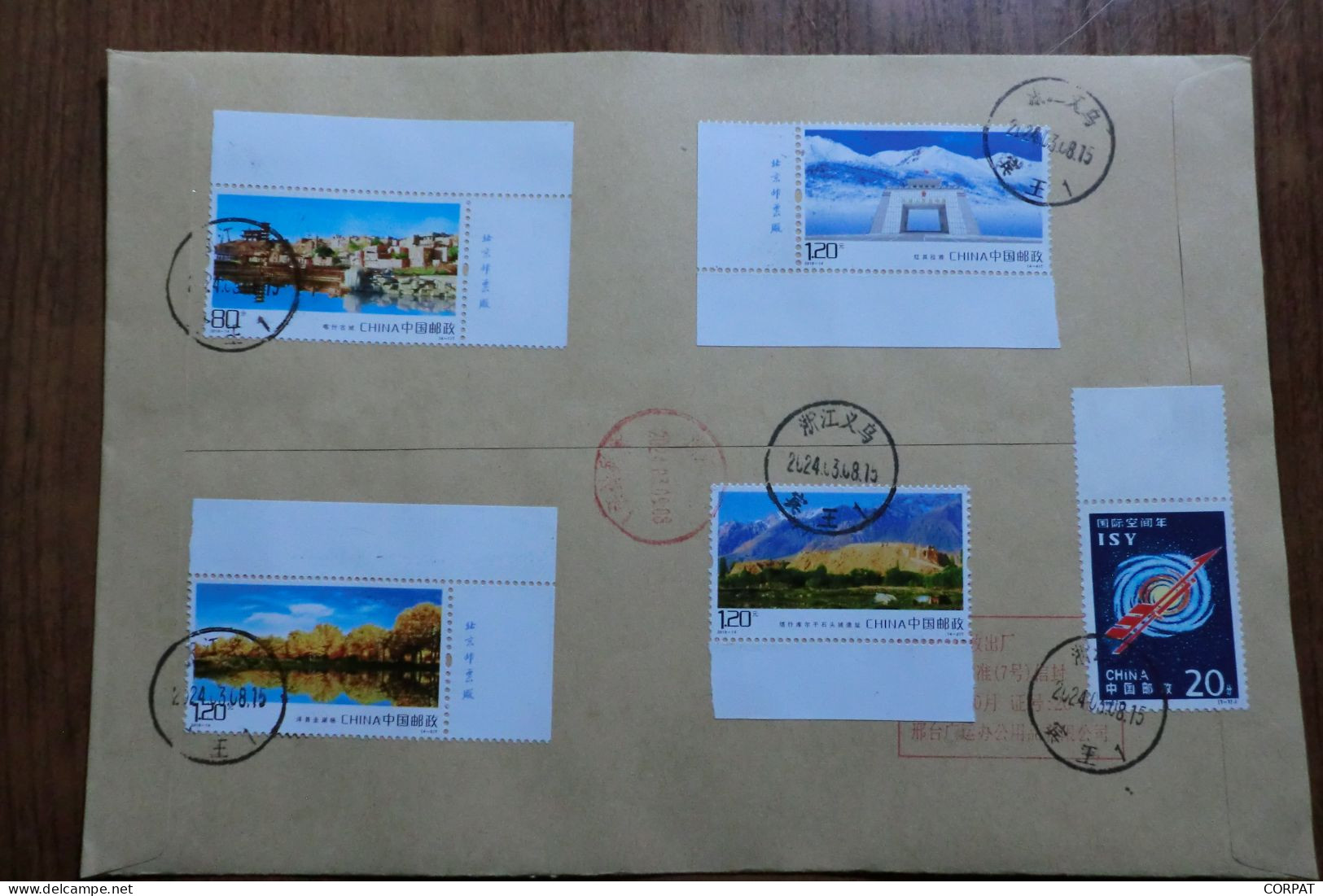 China. Full Set  On Registered Envelope - Storia Postale