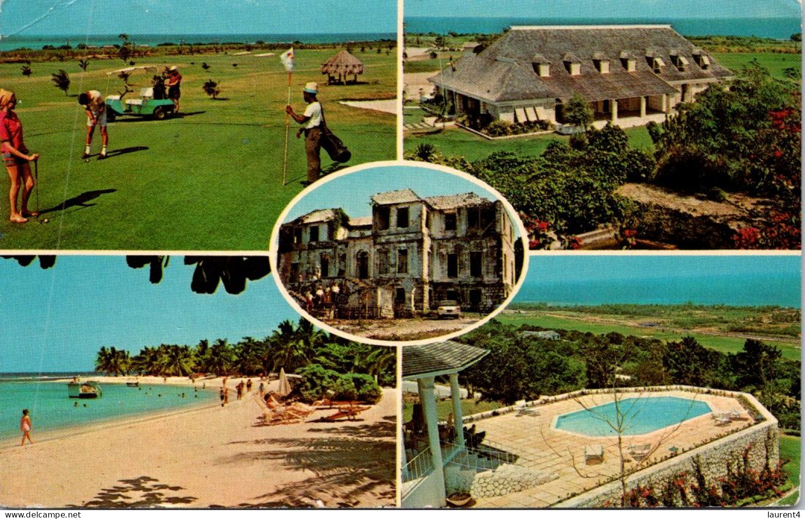 7-4-2024 (1 Z 16) Jamaica (posted To France 1966) Rose Hill - Montego Bay (with 2 Seashell Stamps) - Jamaica