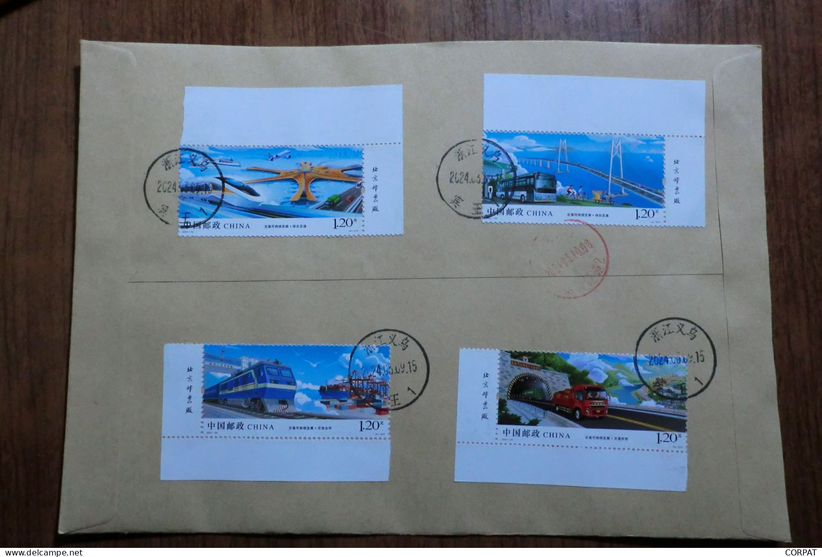 China.  Full Set  On Registered Envelope - Briefe U. Dokumente