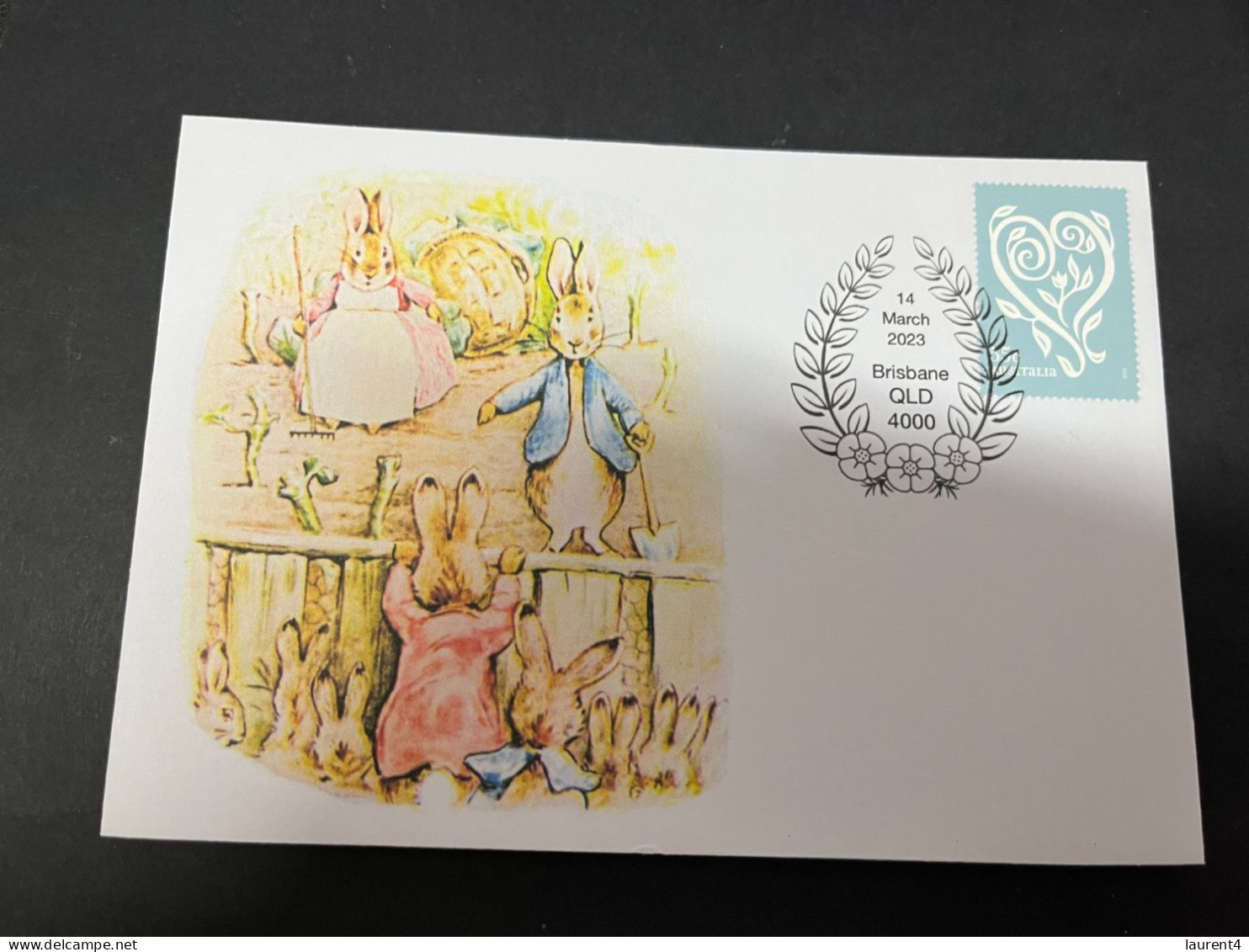 7-4-2024 (1 Z 17) Peter Rabbit By Author Beatrix Potter (rose Stamp) - Comicfiguren