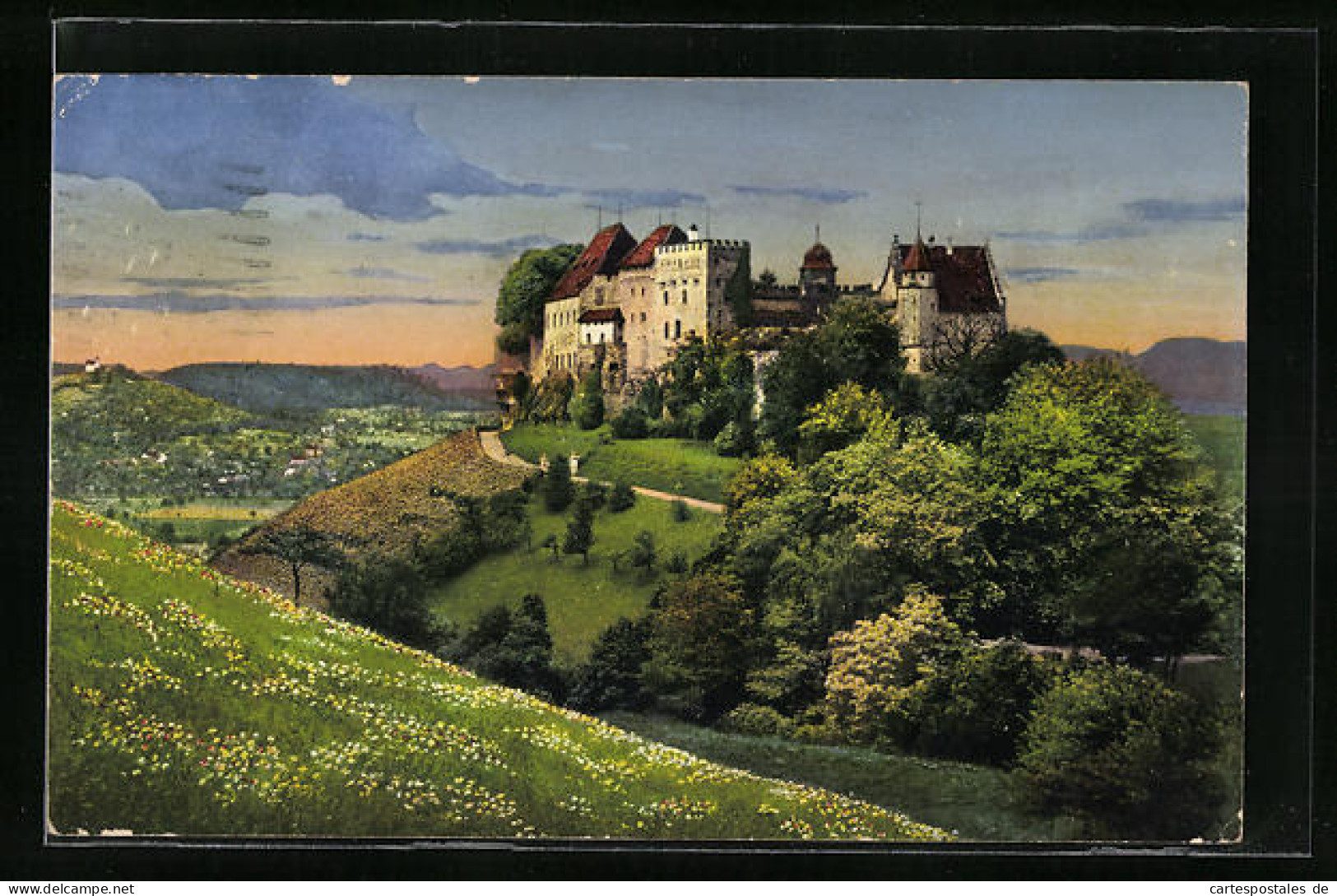 AK Lenzburg Im Seetal, Schloss Lenzburg Aus Der Vogelschau  - Lenzburg