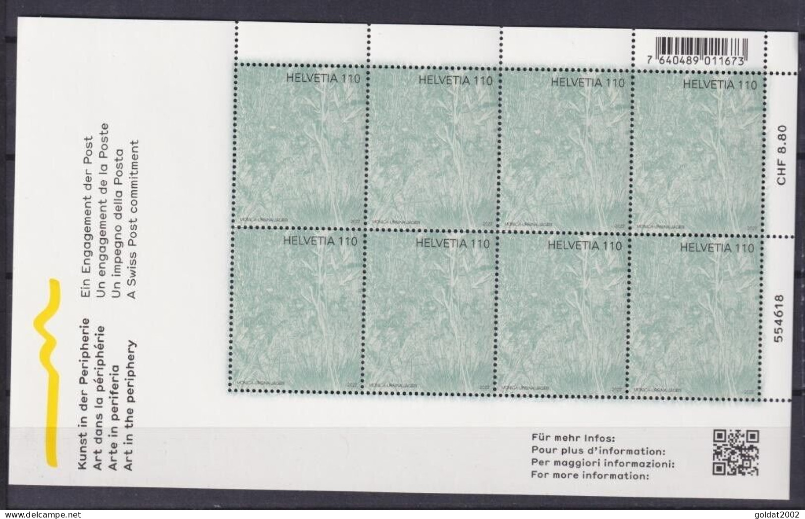 Switzerland 2022 , Commitment To Art , Printed With Chlorophyll Pigments , Unusual - Unused Stamps