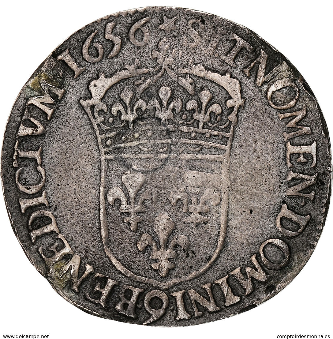 France, Louis XIV, 1/2 Écu à La Mèche Longue, 1656, Rennes, Argent, TB+ - 1643-1715 Lodewijk XIV De Zonnekoning