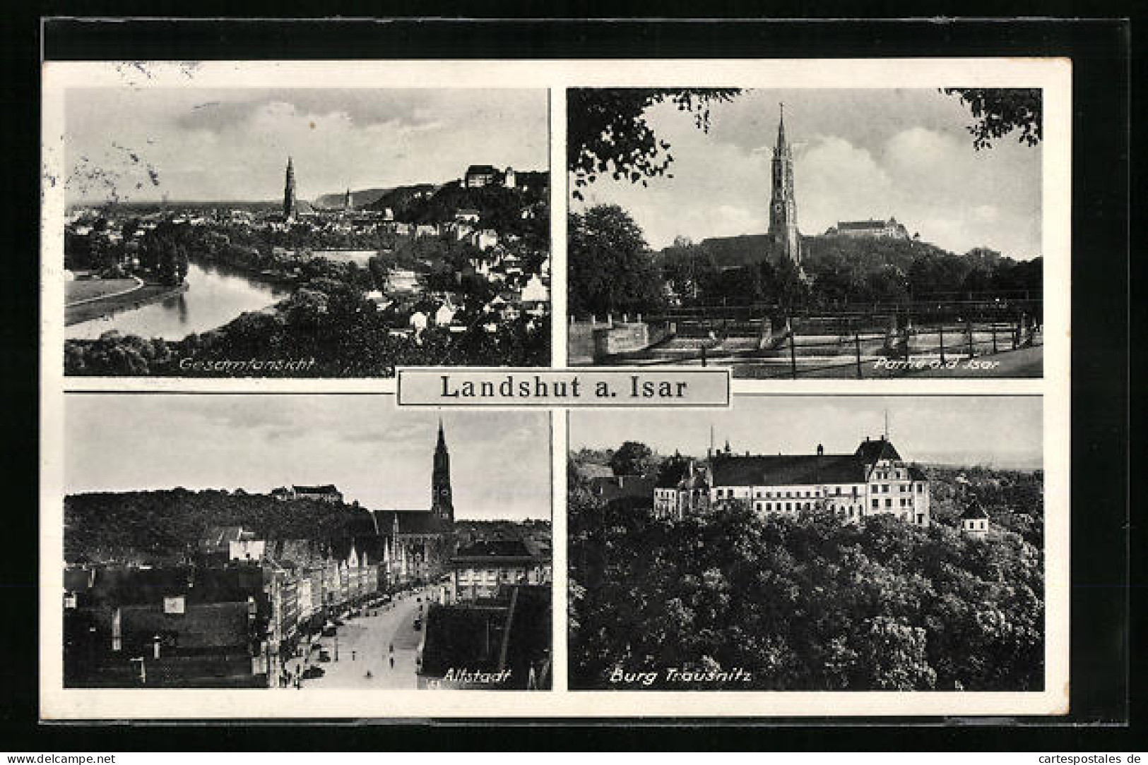 AK Landshut A. Isar, Gesamtansicht, Burg Trausnitz, Altstadt  - Landshut