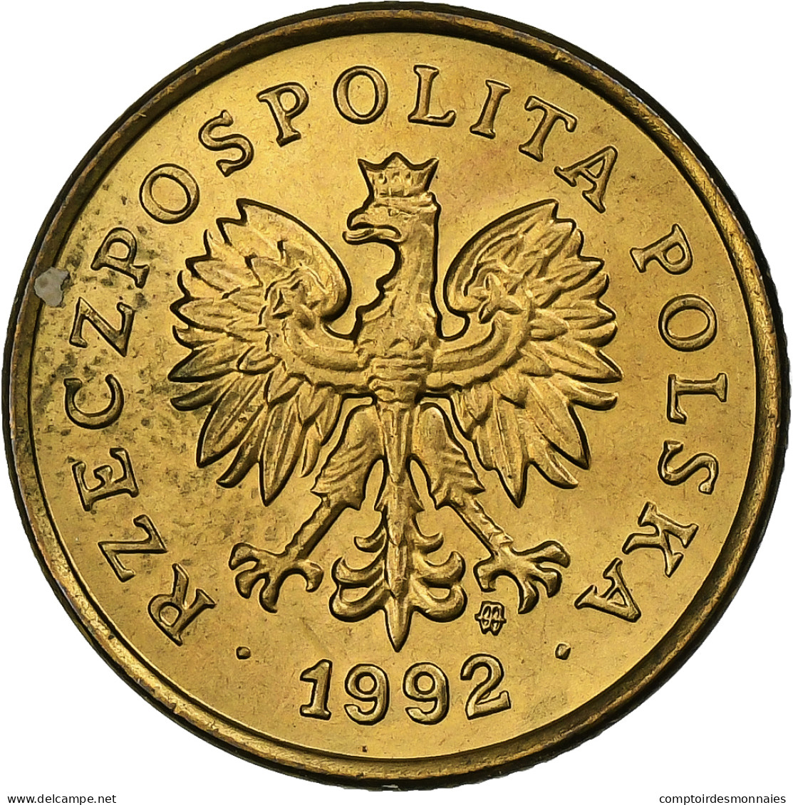Pologne, 5 Groszy, 1992, Warsaw, Laiton, SPL, KM:278 - Poland